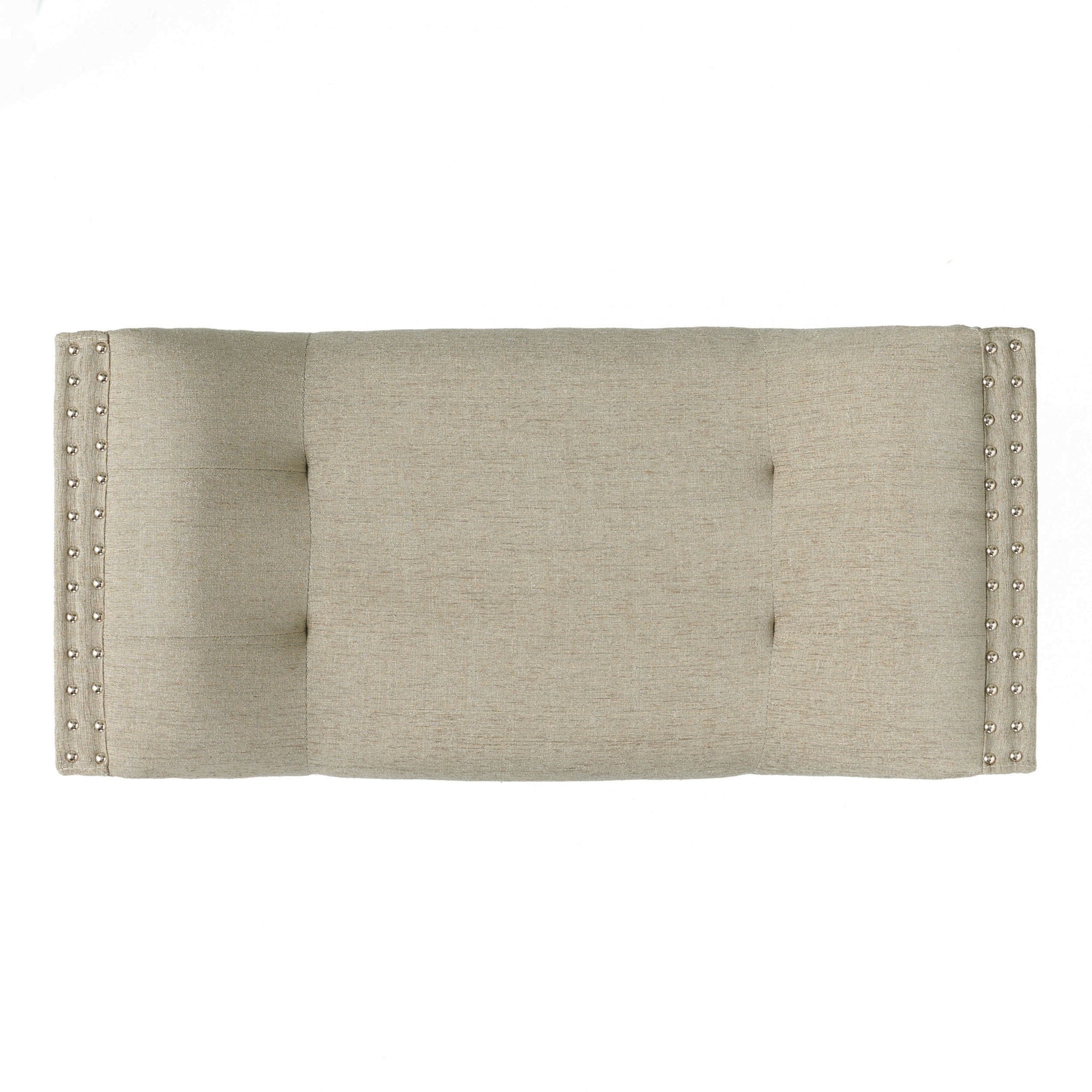 Hariata - Contemporary Fabric Tufted Ottoman Bench - Beige
