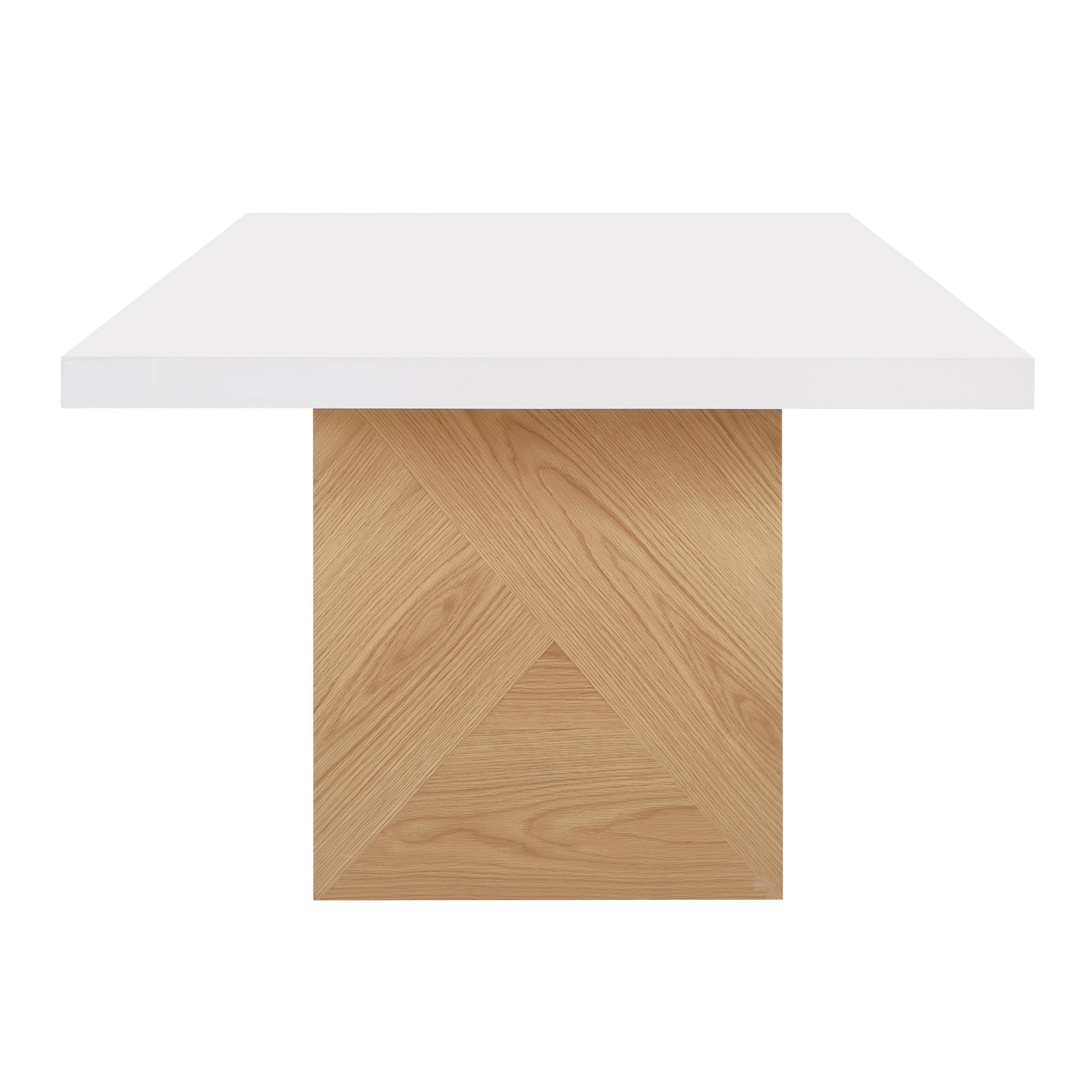 Madeline - Dining Table - White Gloss and Natural Ash