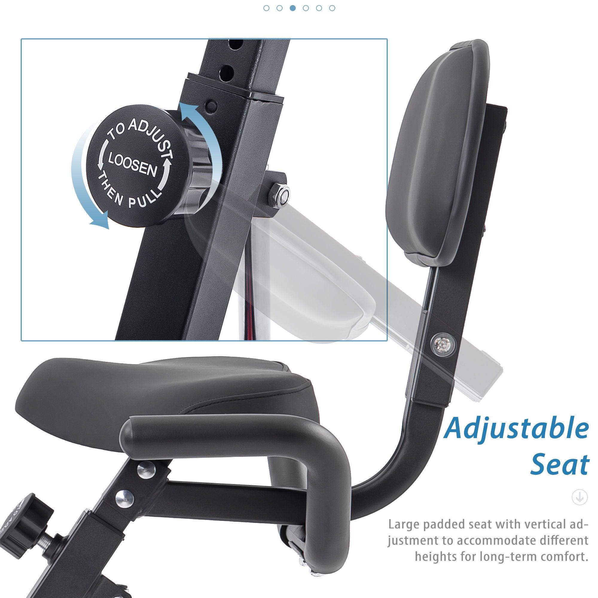 Exercise Bike Folding Stationary Bikes For Home With 16 Level Magnetic Resistance