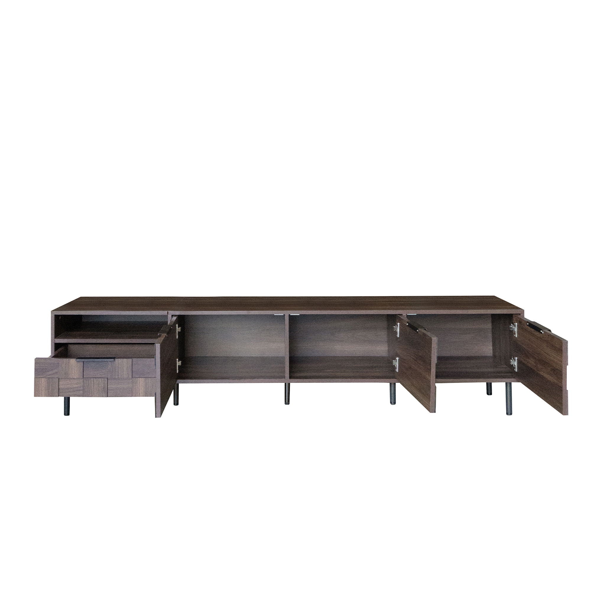 78" TV Stand With Storage Cabinets For Living Room - Walnut