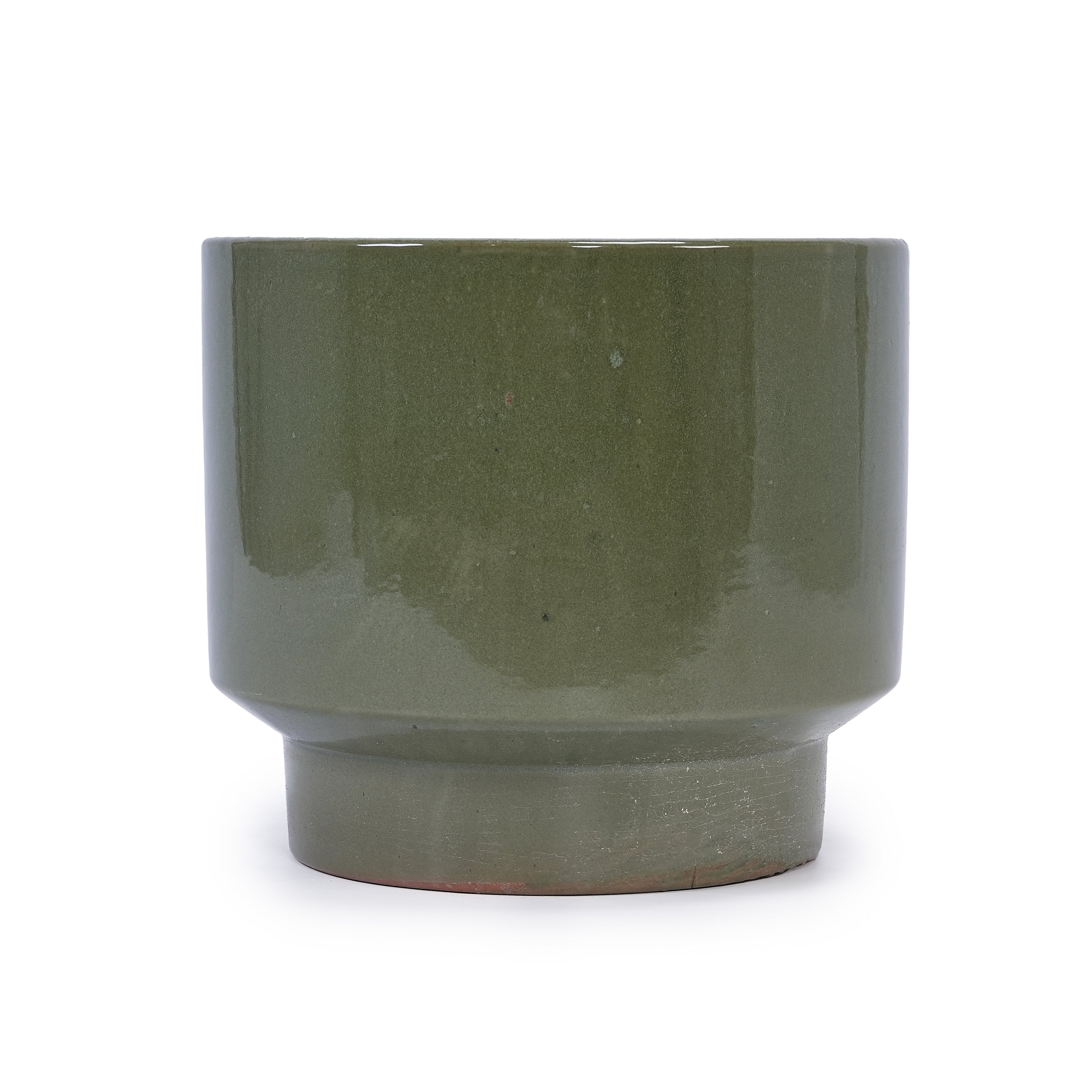 3 Pieces Ceramic Flowerpot Set - Antique Light Green