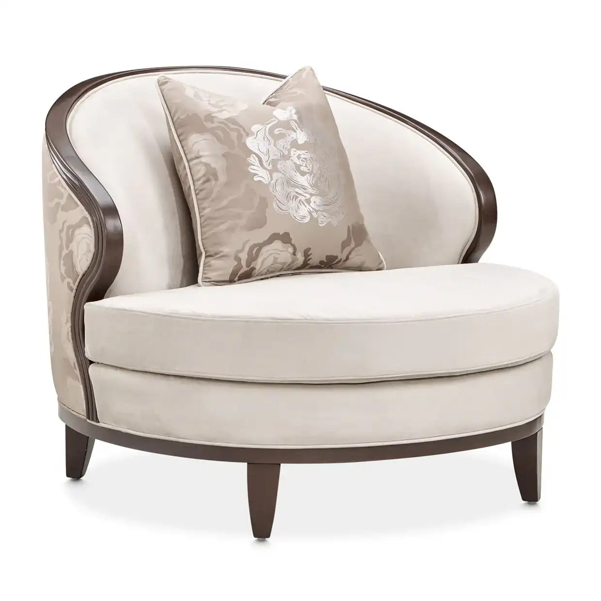 Camellia Field - Velvet Matching Chair - Porcini / Warm Pecan