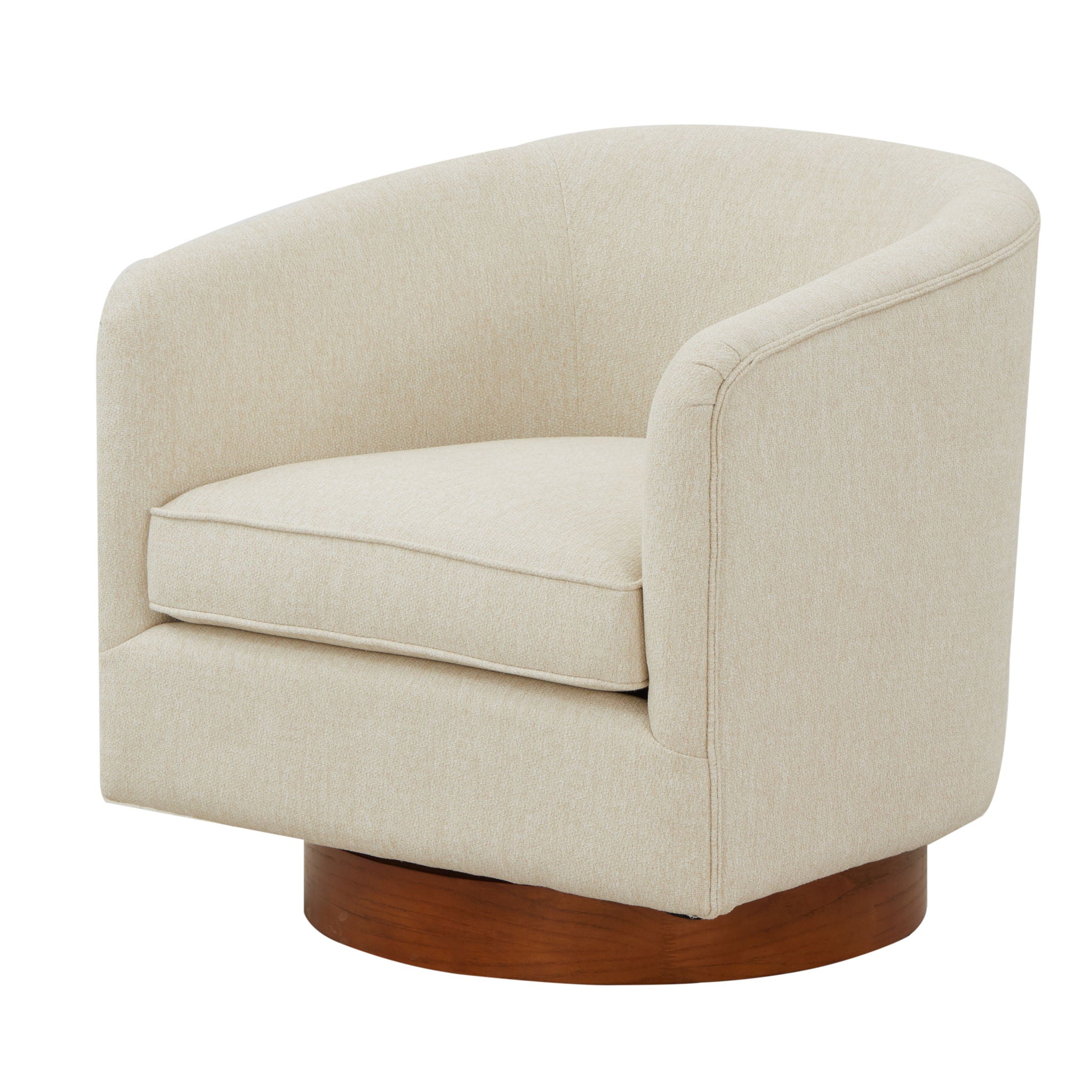 Miramar - Swivel Barrel Chair With Wooden Base