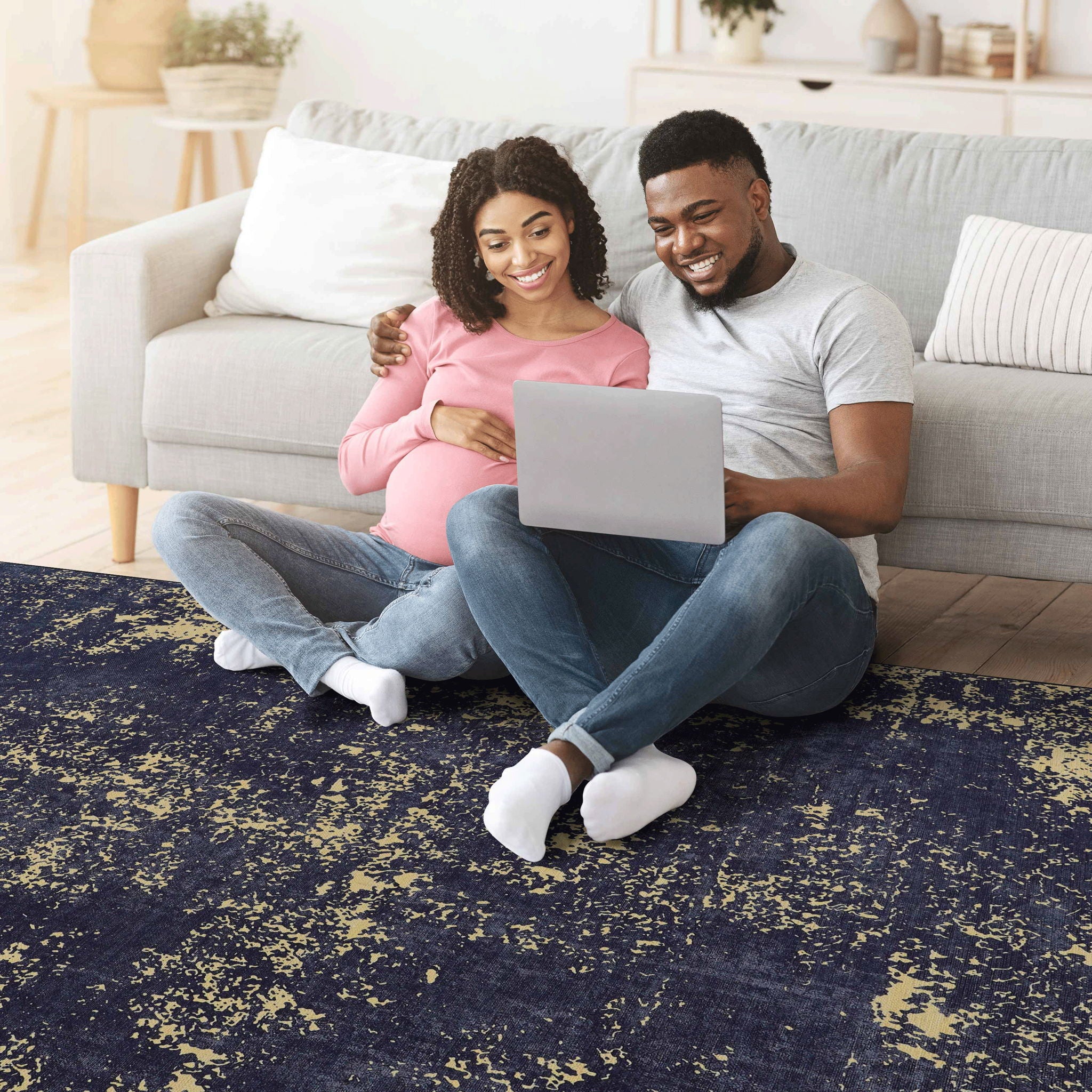 Maval - Abstract Washable Area Rug