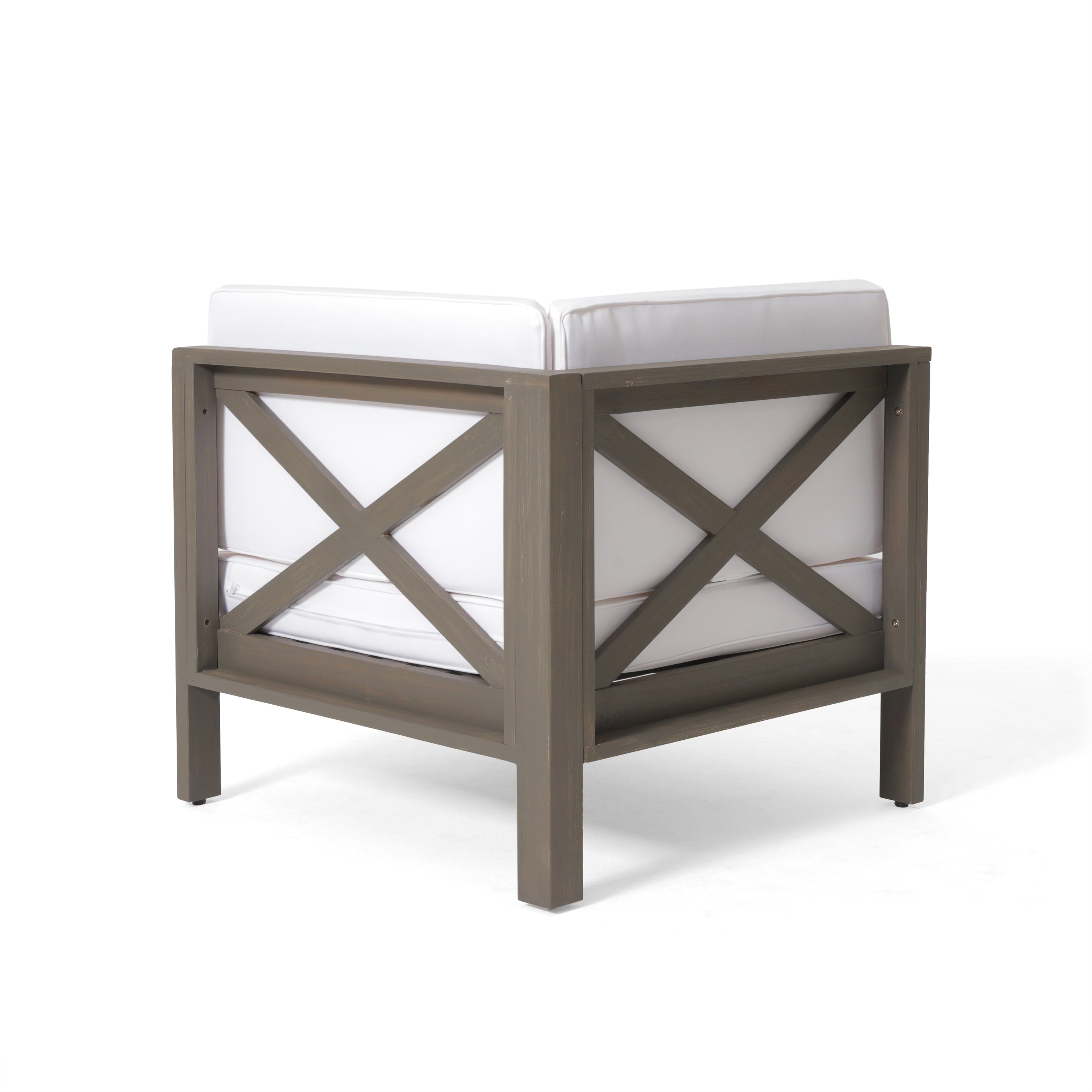 Brava X-Back 4-Piece White Outdoor Sofa Set