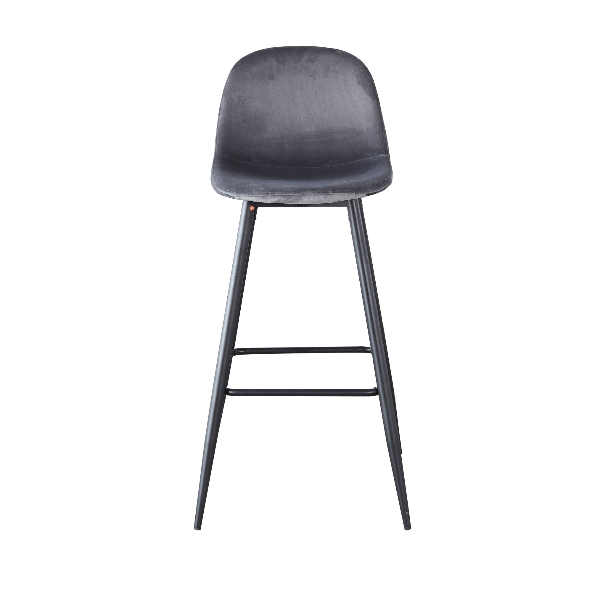 Velvet Barstool With Back (Set of 2)