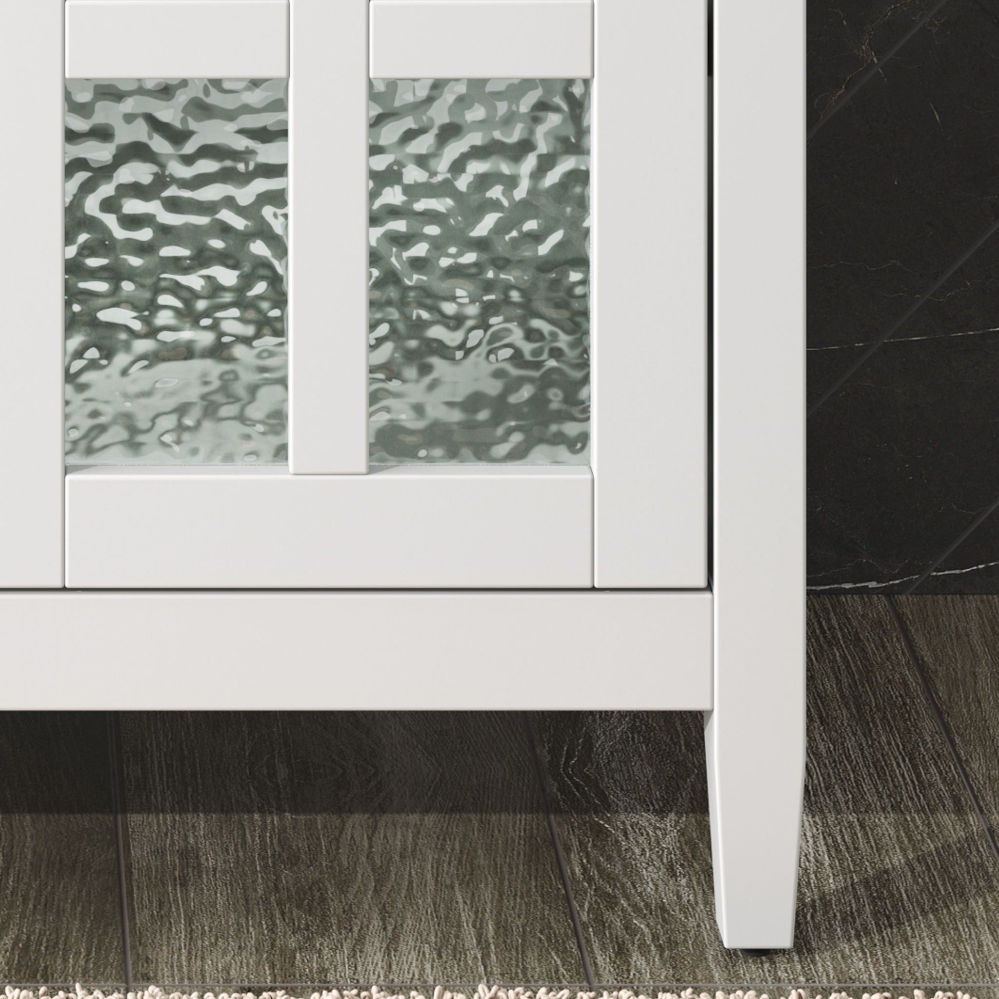 Bathroom Vanity With Ceramic Sink, Adjustable Shelf & Tip Out Tray