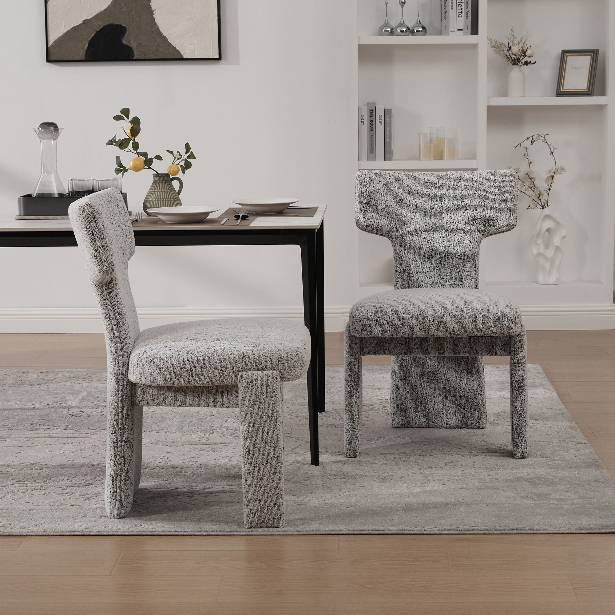 Armless Curved Back Accent Chairs (Set of 2)