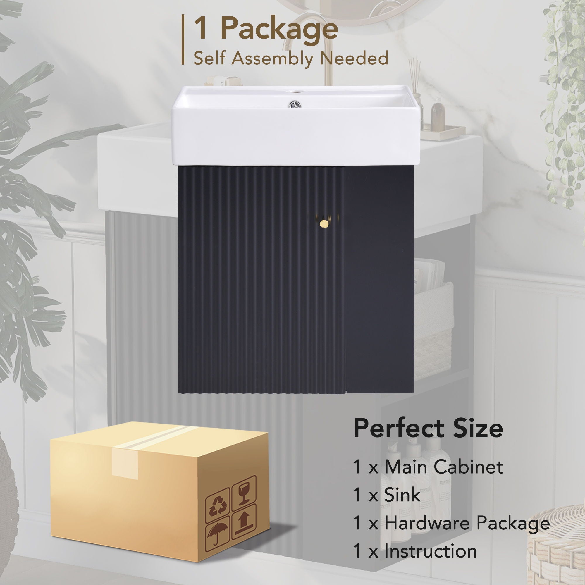 Modern Floating Bathroom Vanity With Ceramic Basin Perfect For Small Bathrooms