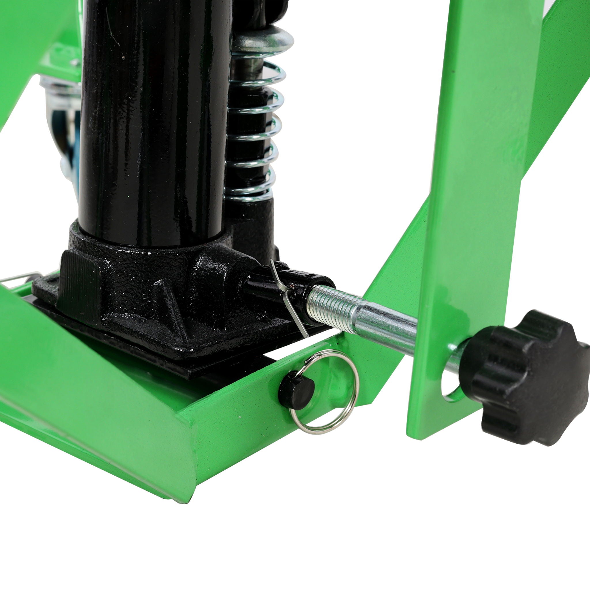Hydraulic Motorcycle Scissor Jack Lift With Foot Step And Wheels For Dirt Bikes - Black / Green