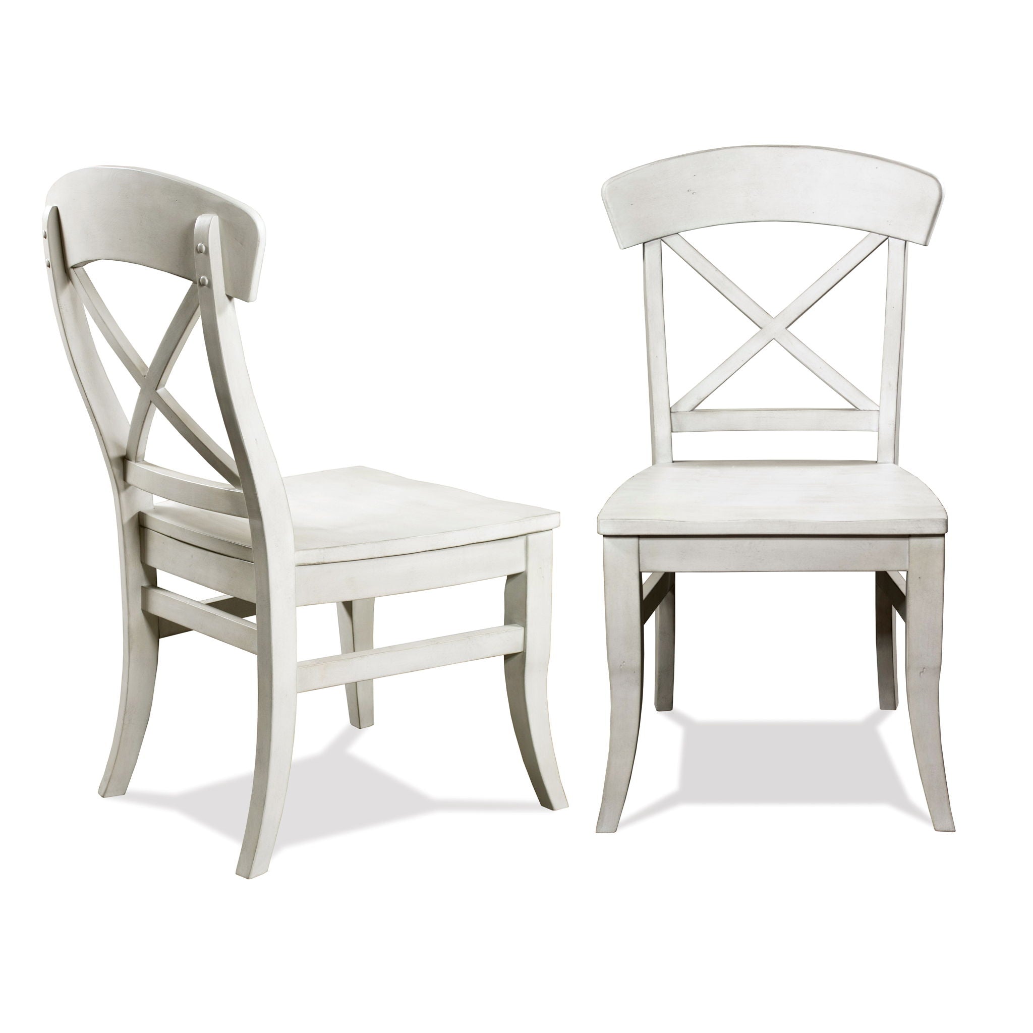 Harola - Cross-Back Dining Side Chairs In (Set of 2) - Smoky White - Best Buy Furniture