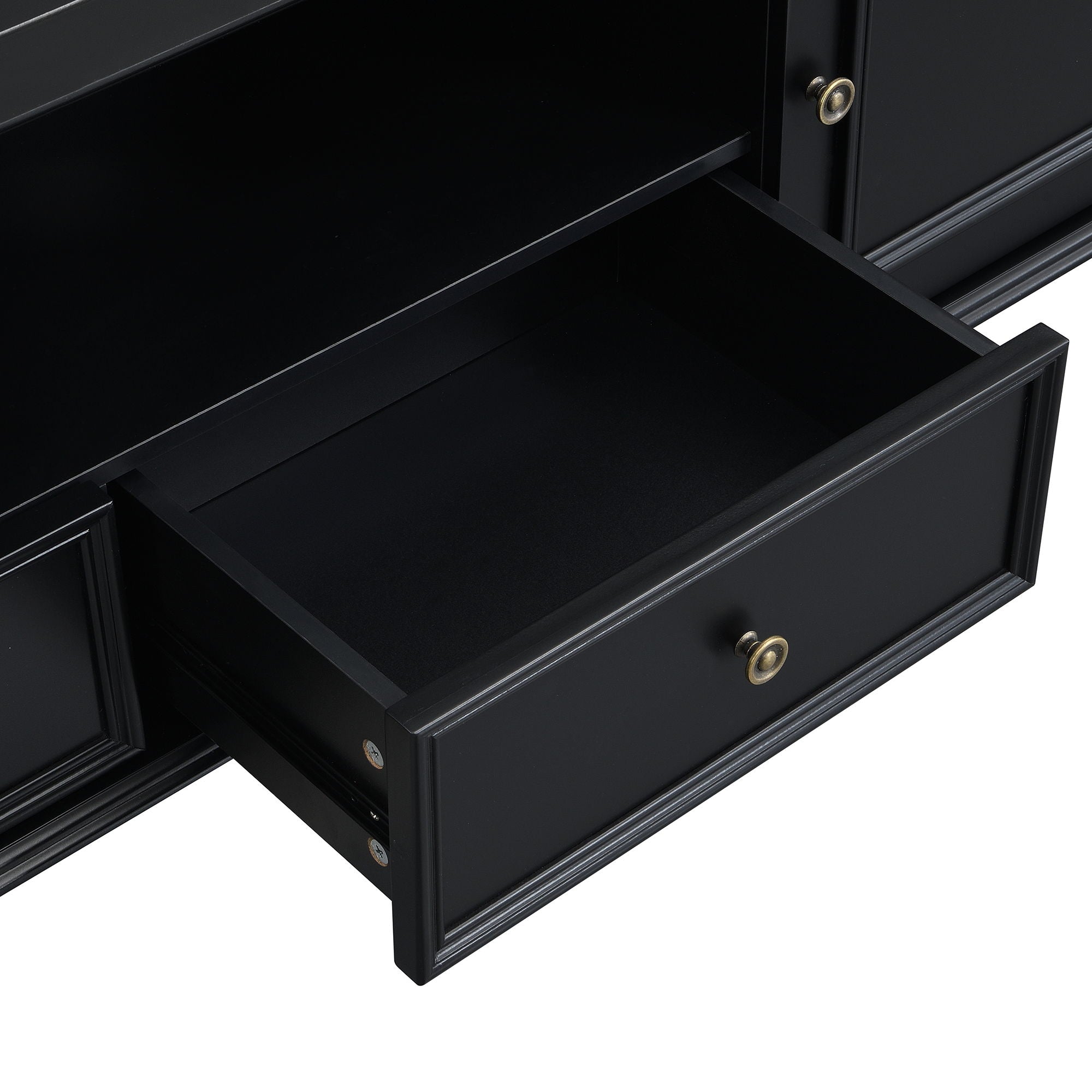 TV Stand For TVs Up To 80", Entertainment Center With Open Compartment