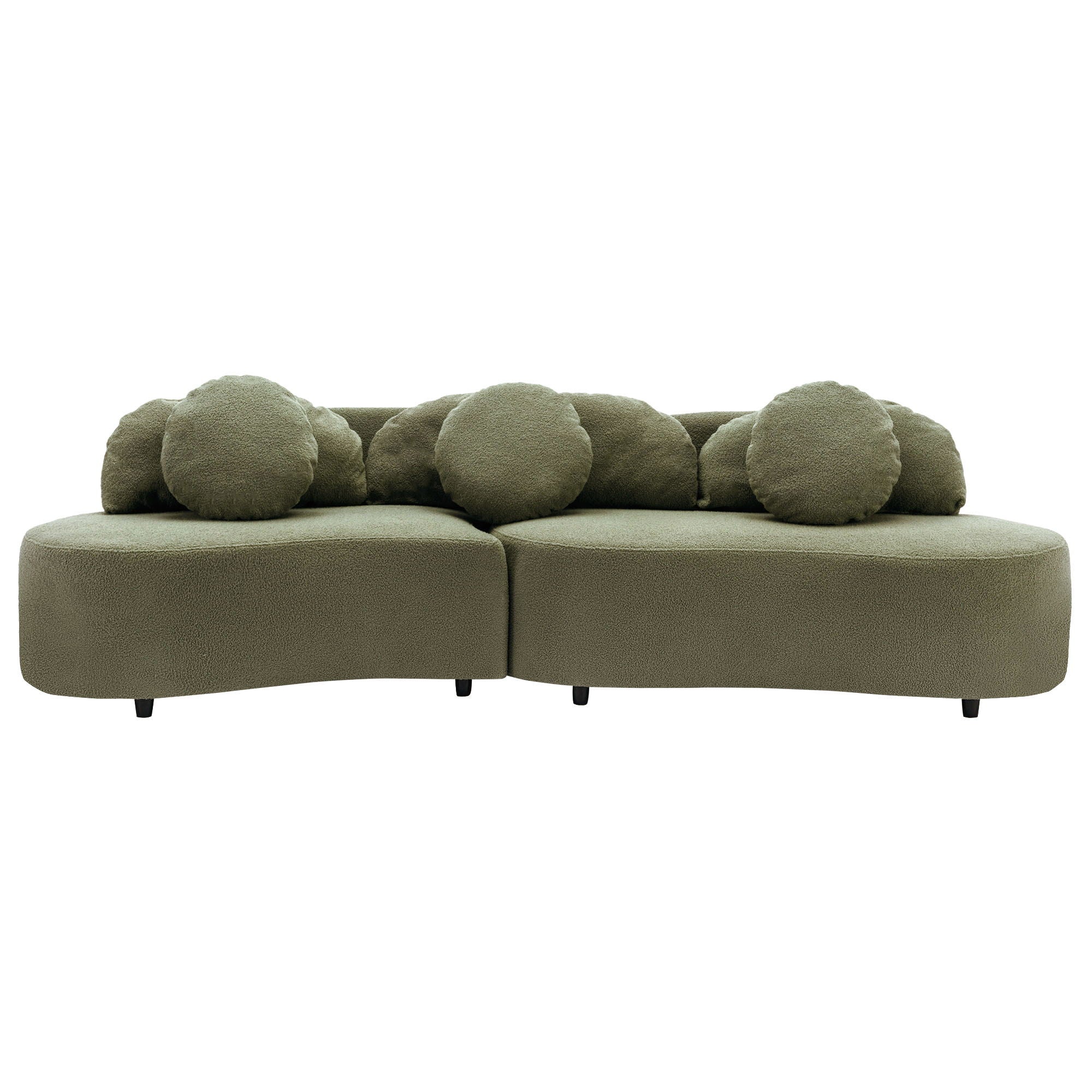 Modern Living Room Sofa Lamb Velvet Upholstered For Home