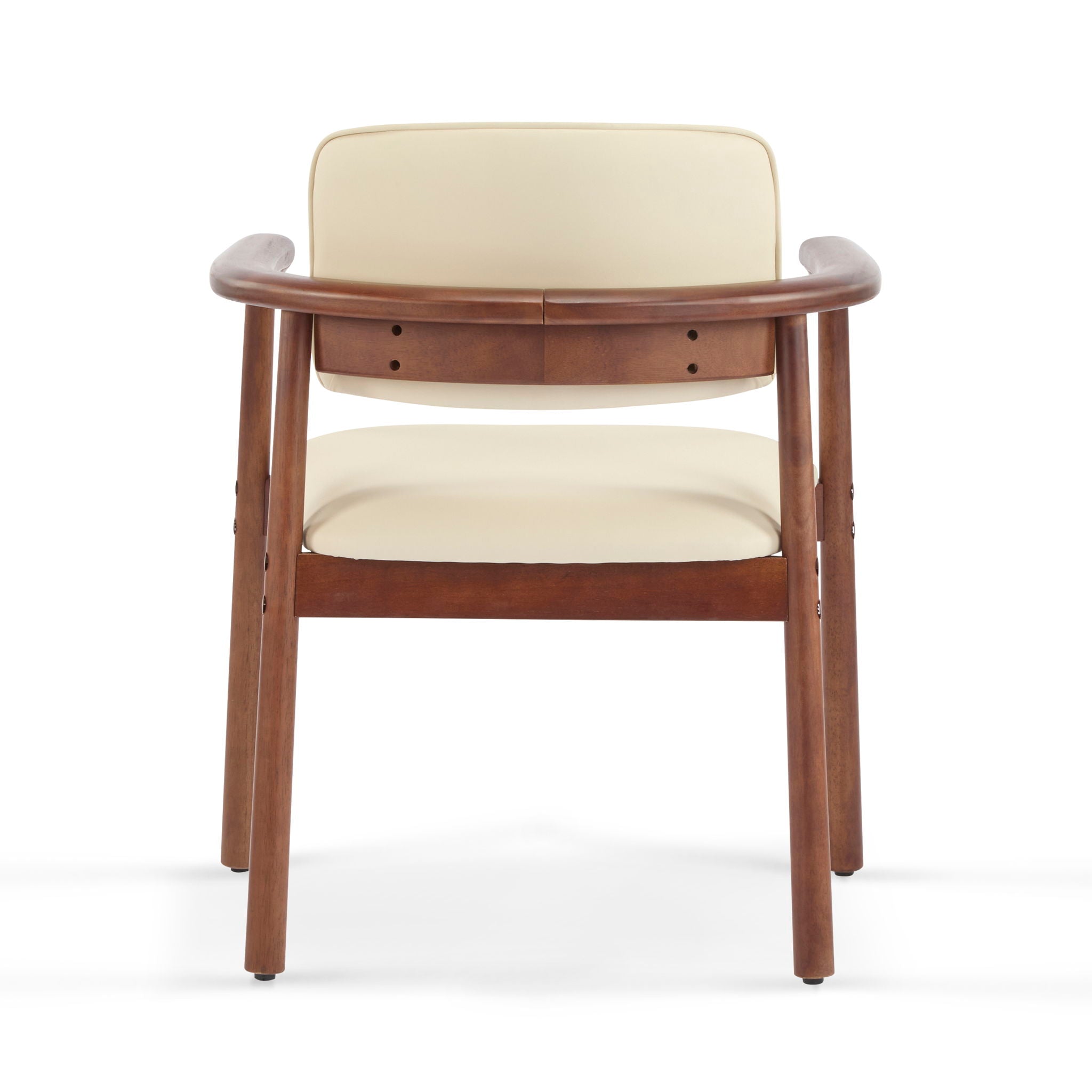 Dining Room Chairs, Ideal For Home & Kitchen (Set of 2) - Beige / Dark Walnut