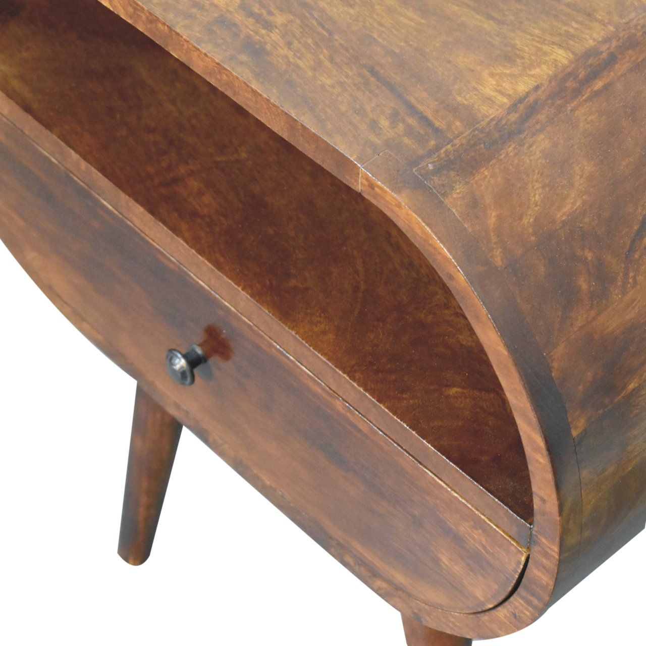 Large Chestnut Circular Bedside - Best Buy Furniture