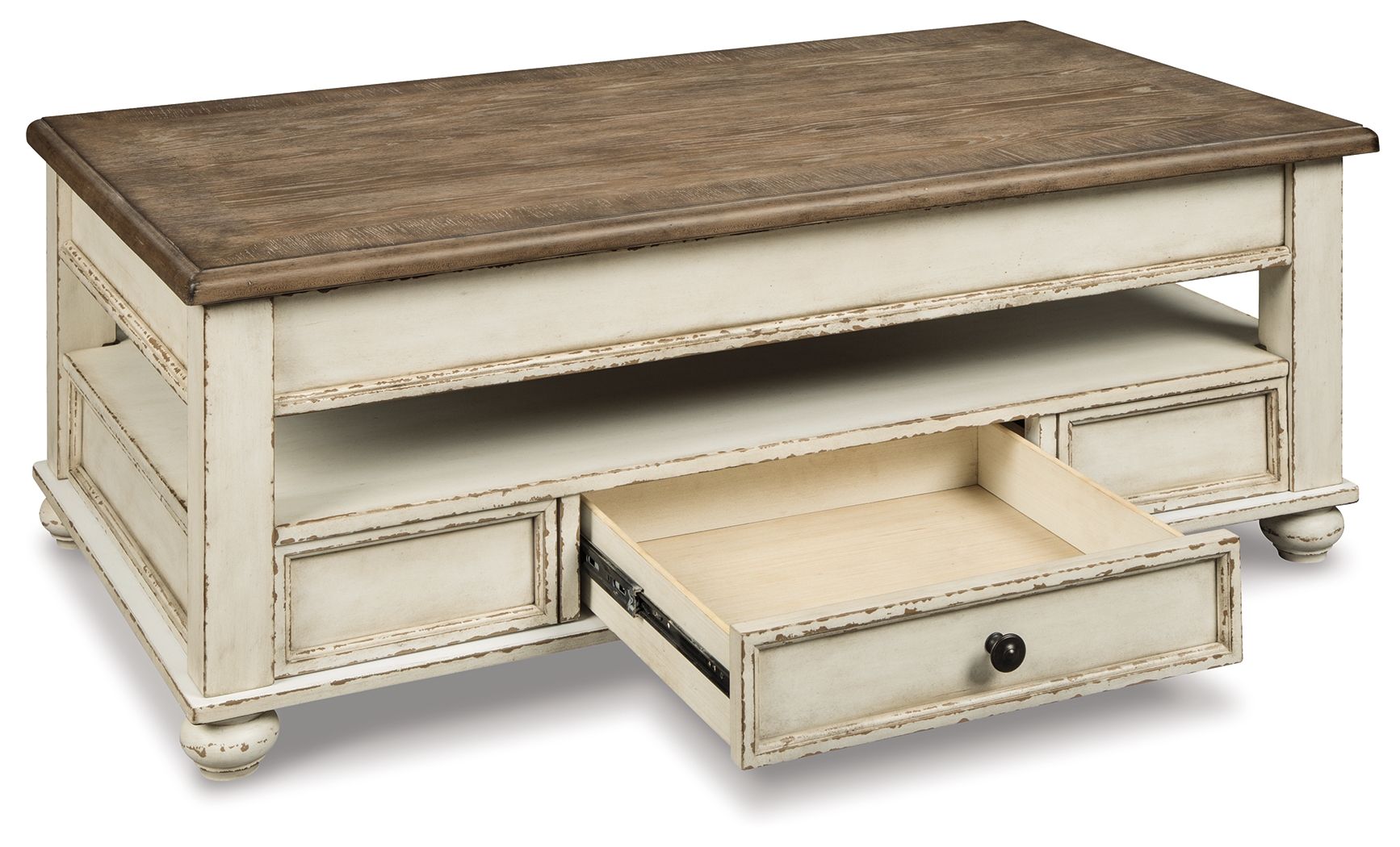Realyn - Lift Top Cocktail Table - White / Brown - Best Buy Furniture