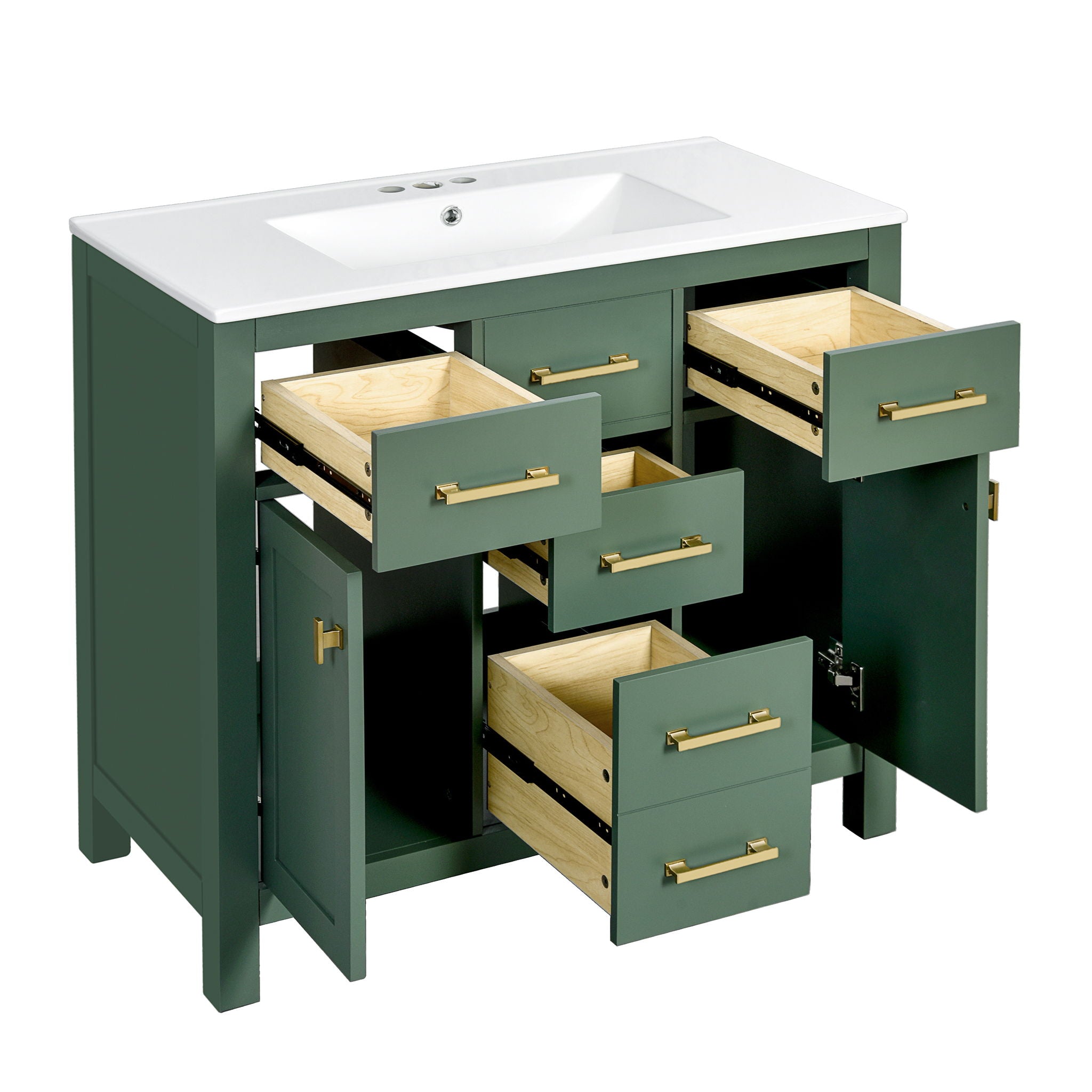 Bathroom Vanity With Sink Combo Set, Modern Bathroom Cabinet With 4 Drawers