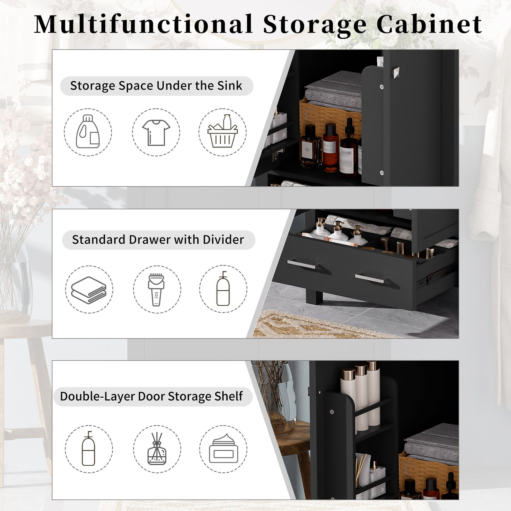 Bathroom Vanity With Integrated Undermount Ceramic Sink, 2 Doors And 1 Drawer, Soft Close Hinges - Best Buy Furniture