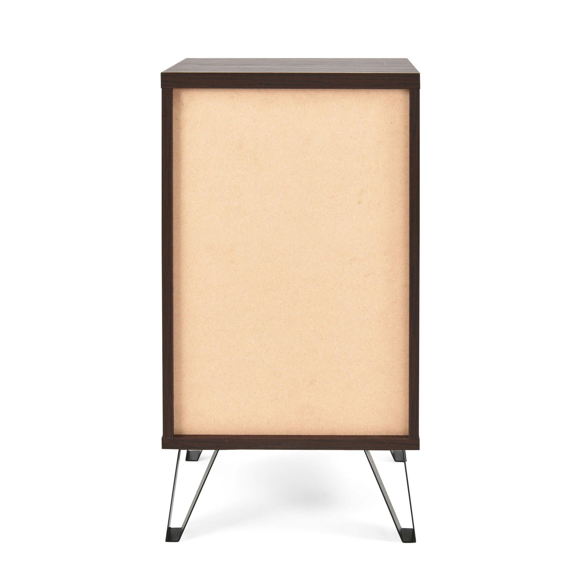Modern Industrial Tall End Table With Drawer And Shelf - Walnut