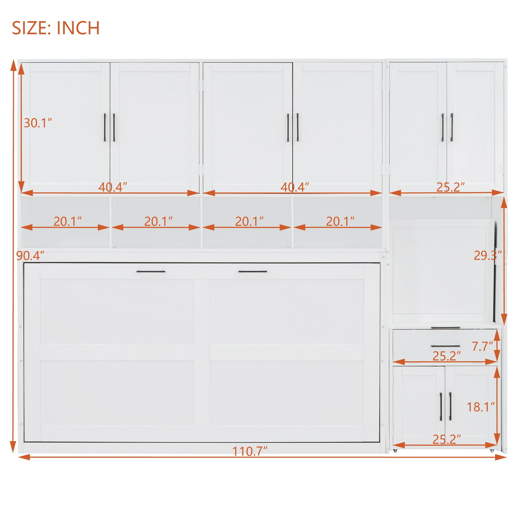 Murphy Wall Bed With Closet, Drawers & Desk