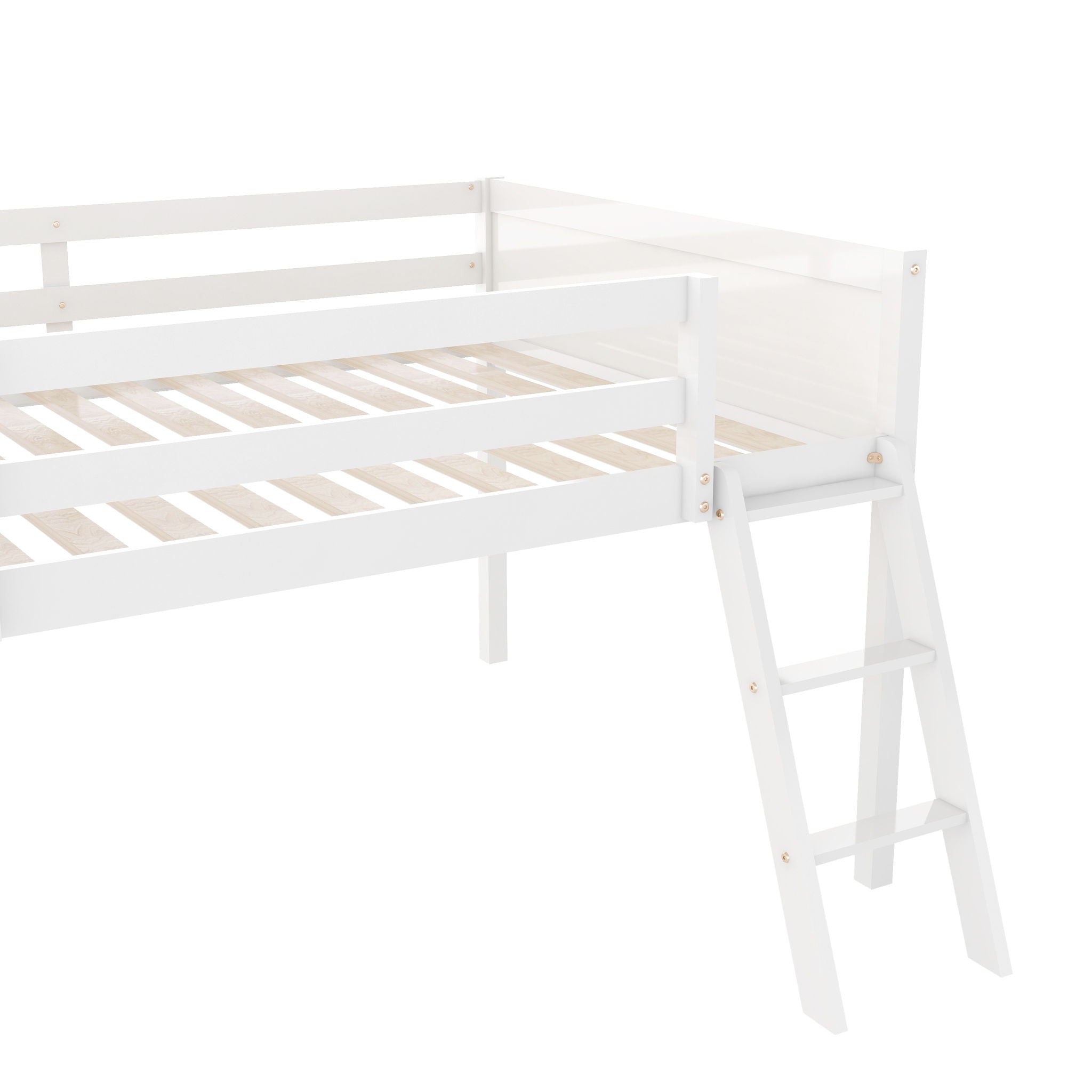 Low Loft Bed With Adjustable Ladder
