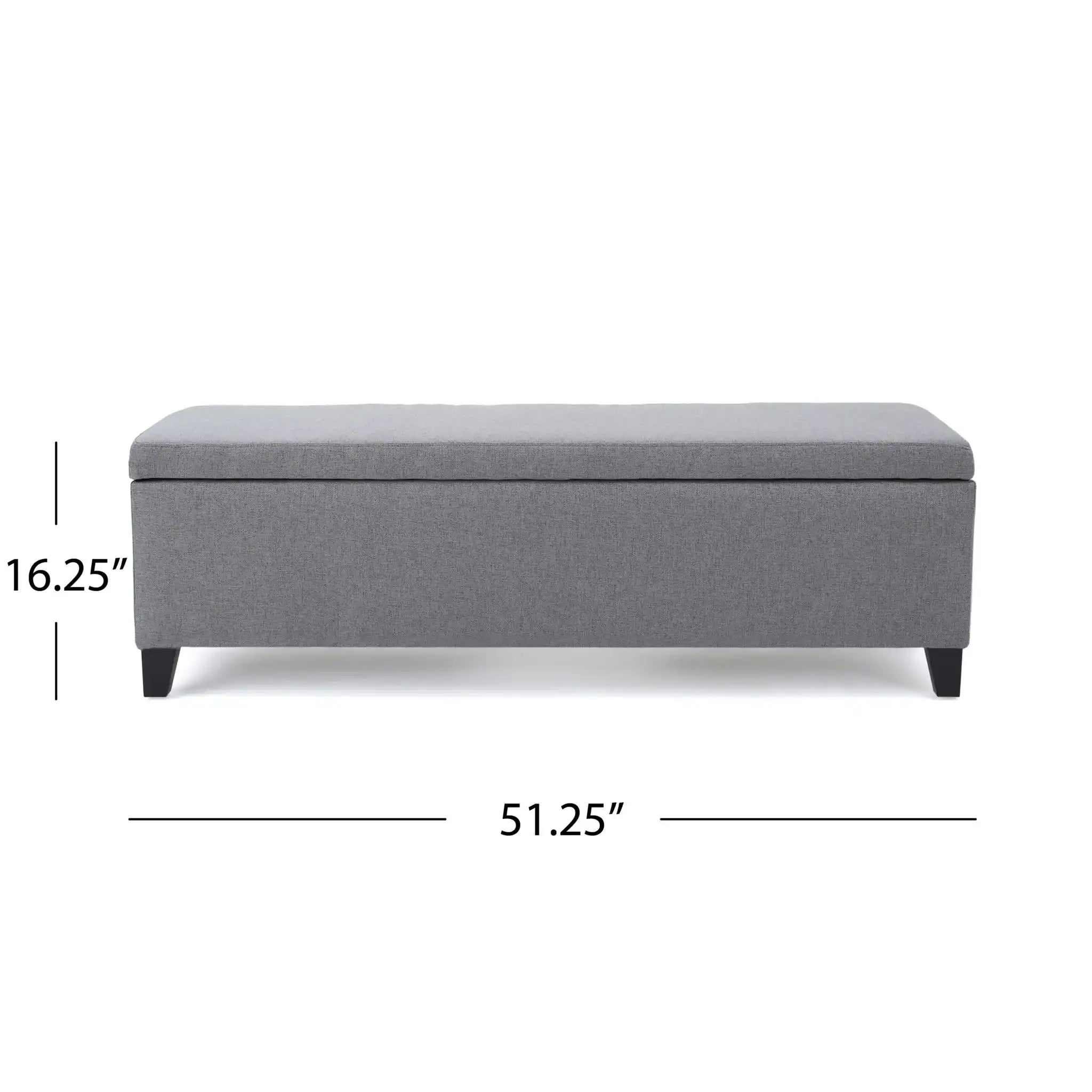 Contemporary Storage Ottoman Bench With Polyester Upholstery