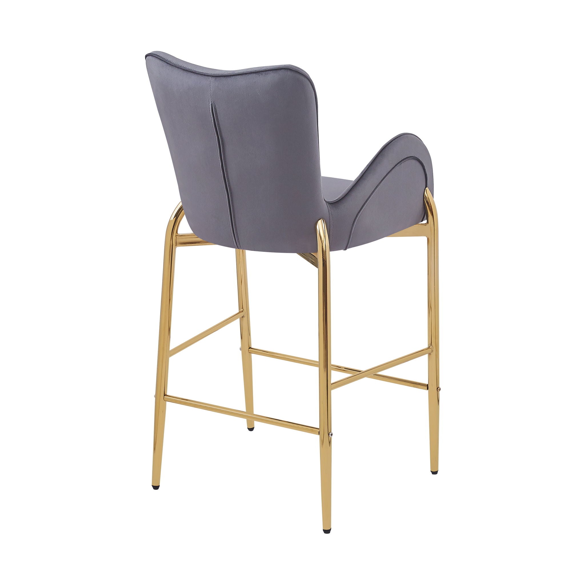 Velvet Fabric Counter Height Bar Stools (Set of 2)