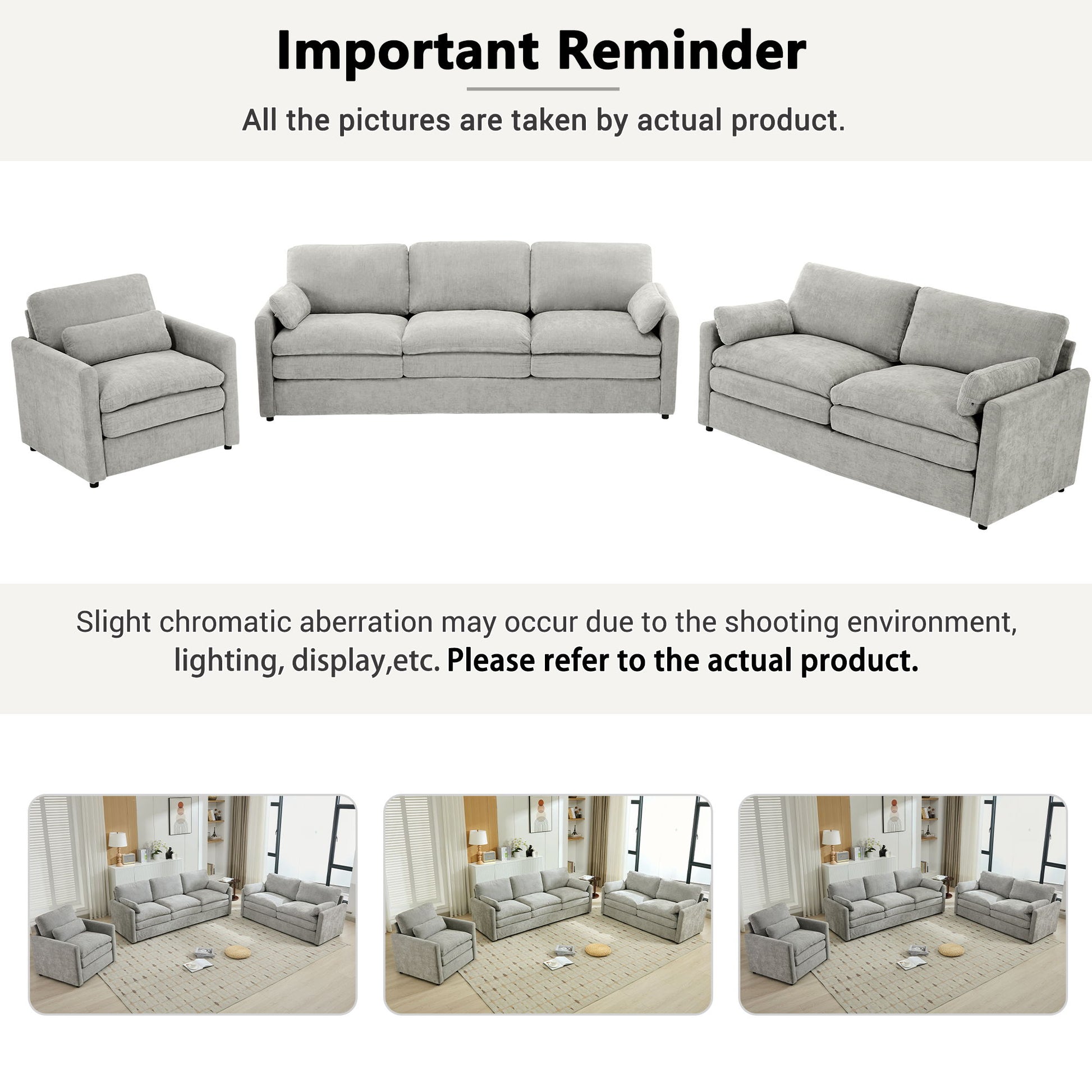 Cloud Sofa Set Couch For Living Room - Light Gray - Best Buy Furniture
