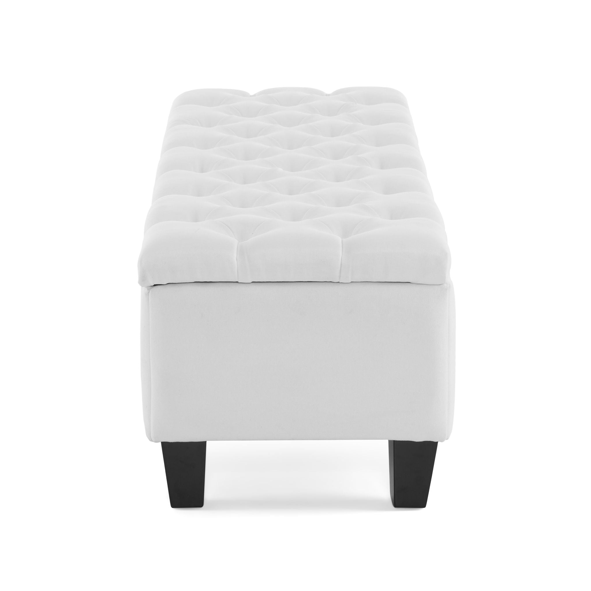 Contemporary Button Tufted And Diamond Stitched Storage Ottoman