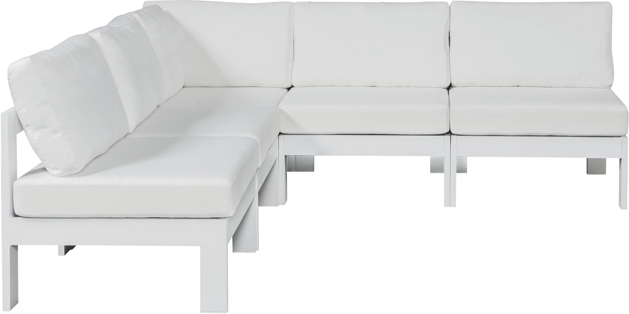 Nizuc - Outdoor Patio 5 Piece Modular Sectional With White Frame