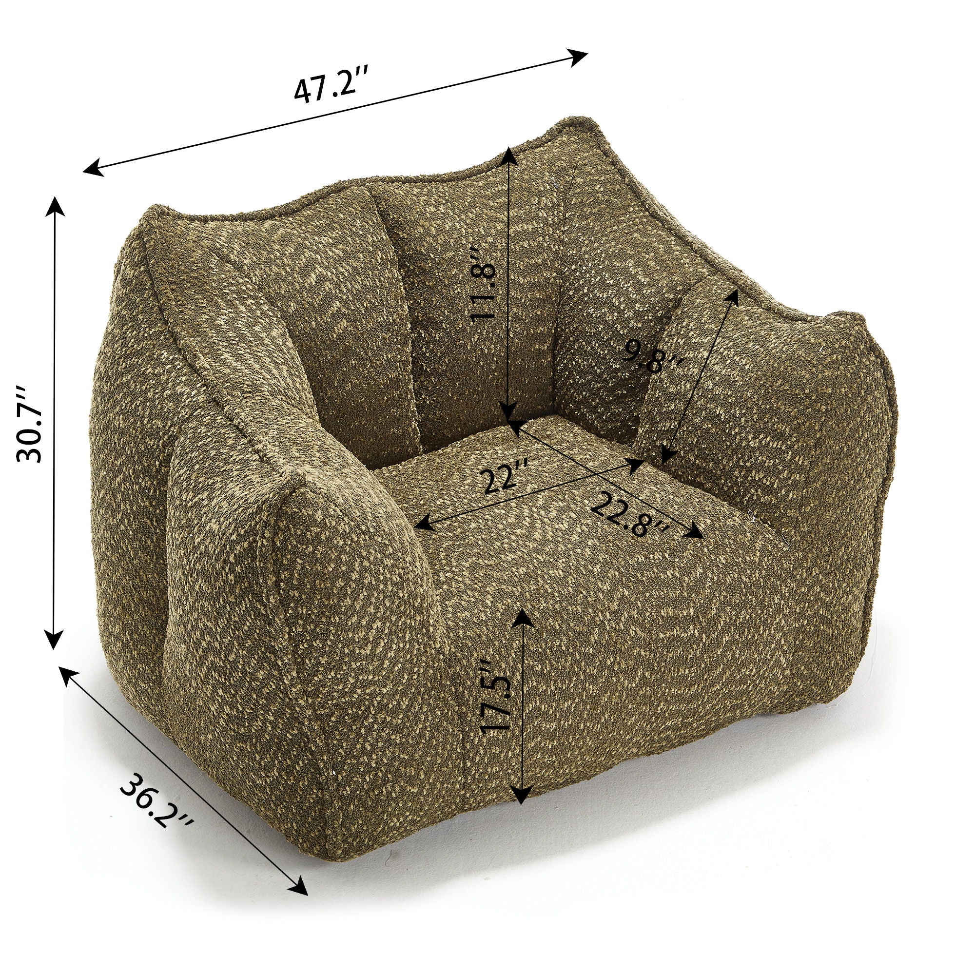 Comfortable Chenille Sofa Chairs With Highly Resilient Foam For Living Rooms And Bedrooms