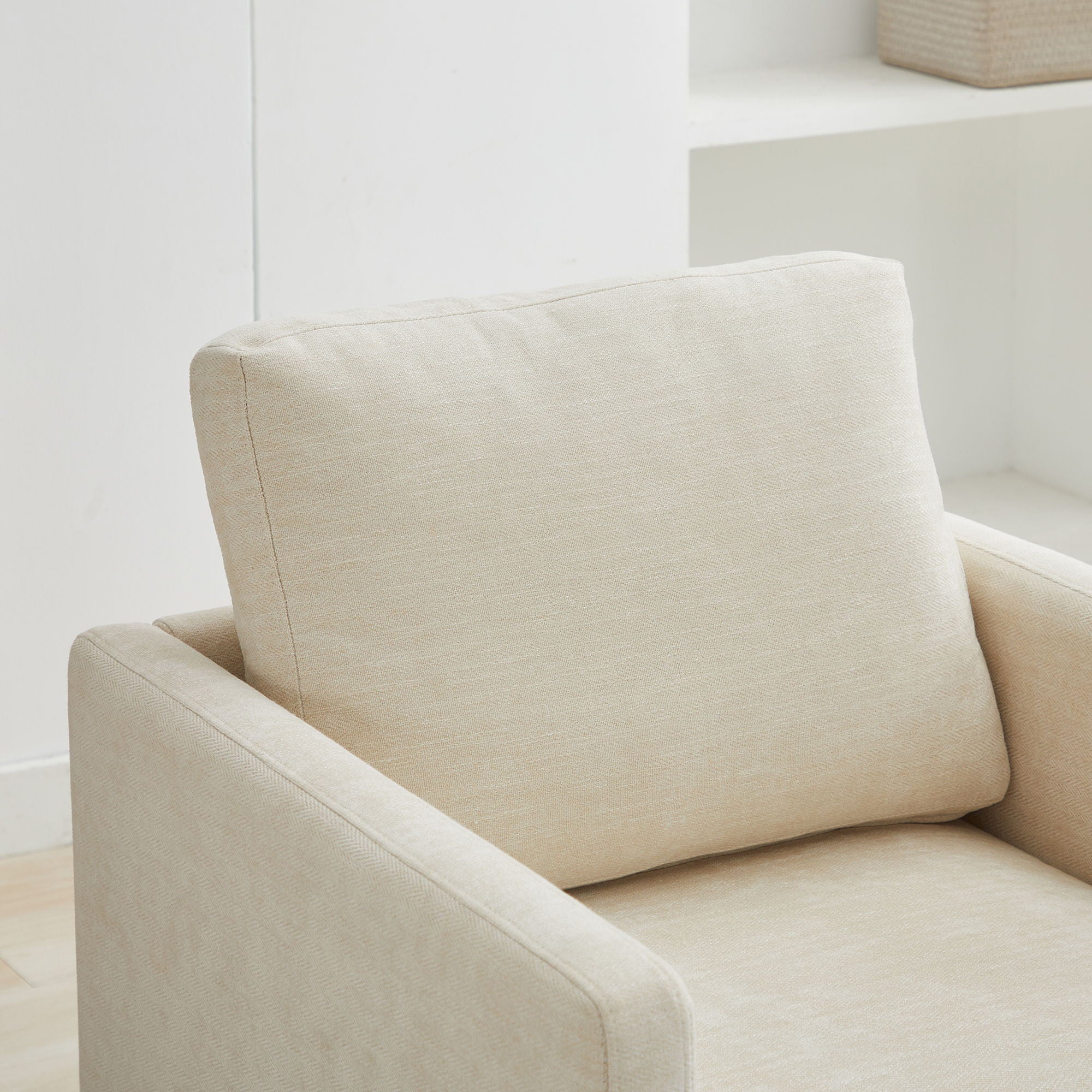 Modern Square Upholstered Swivel Accent Chair With Metal Base