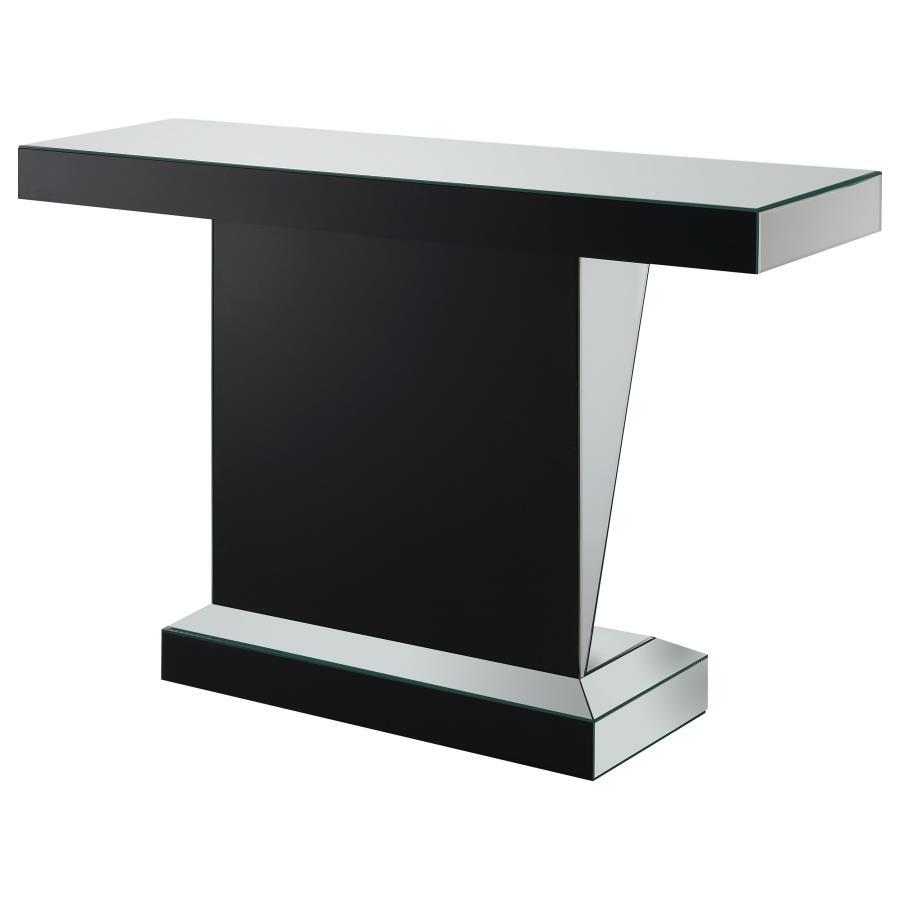 Amore - Mirrored Acrylic Entryway Sofa Console Table - Silver