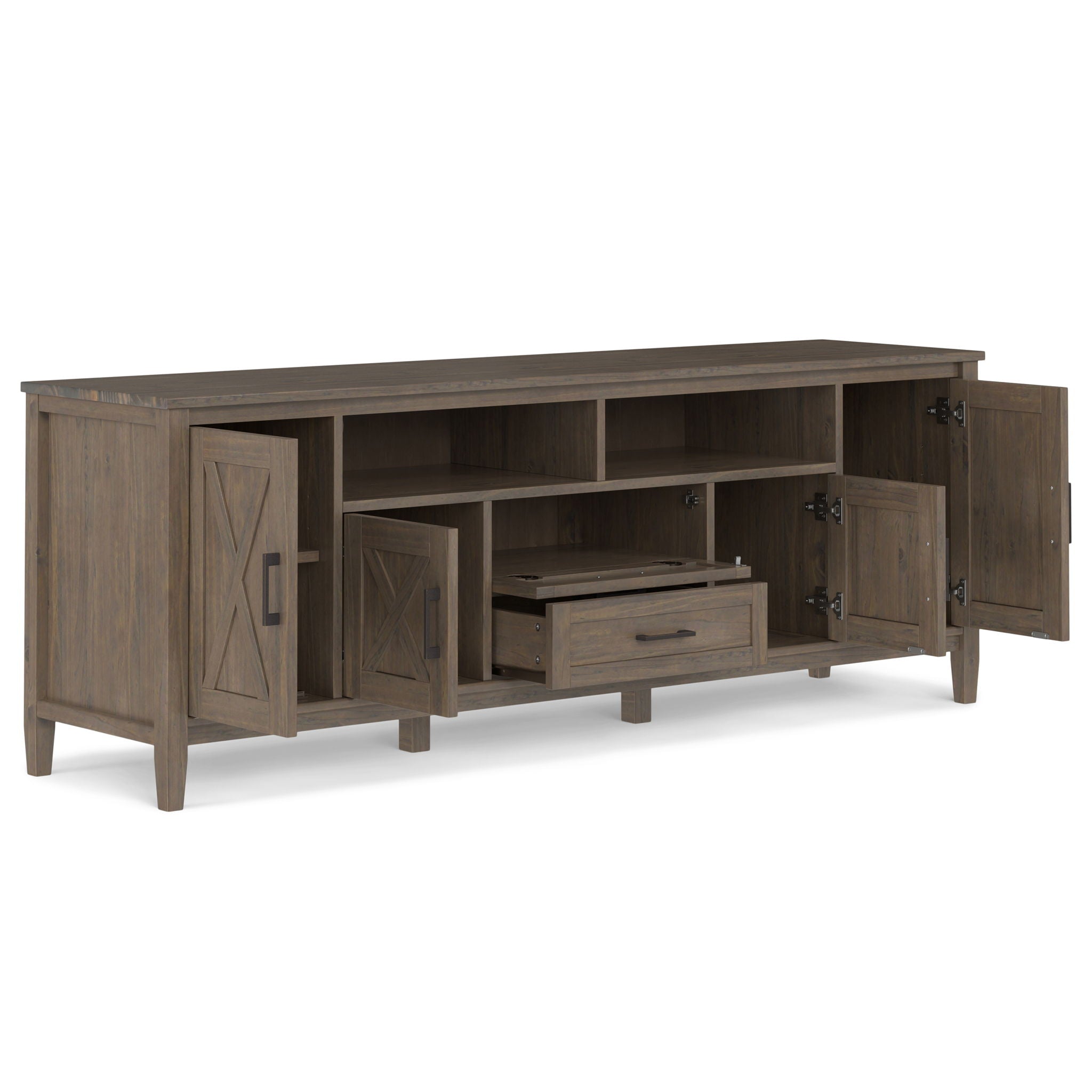 Ela - TV Media Stand - Smoky Brown - Best Buy Furniture