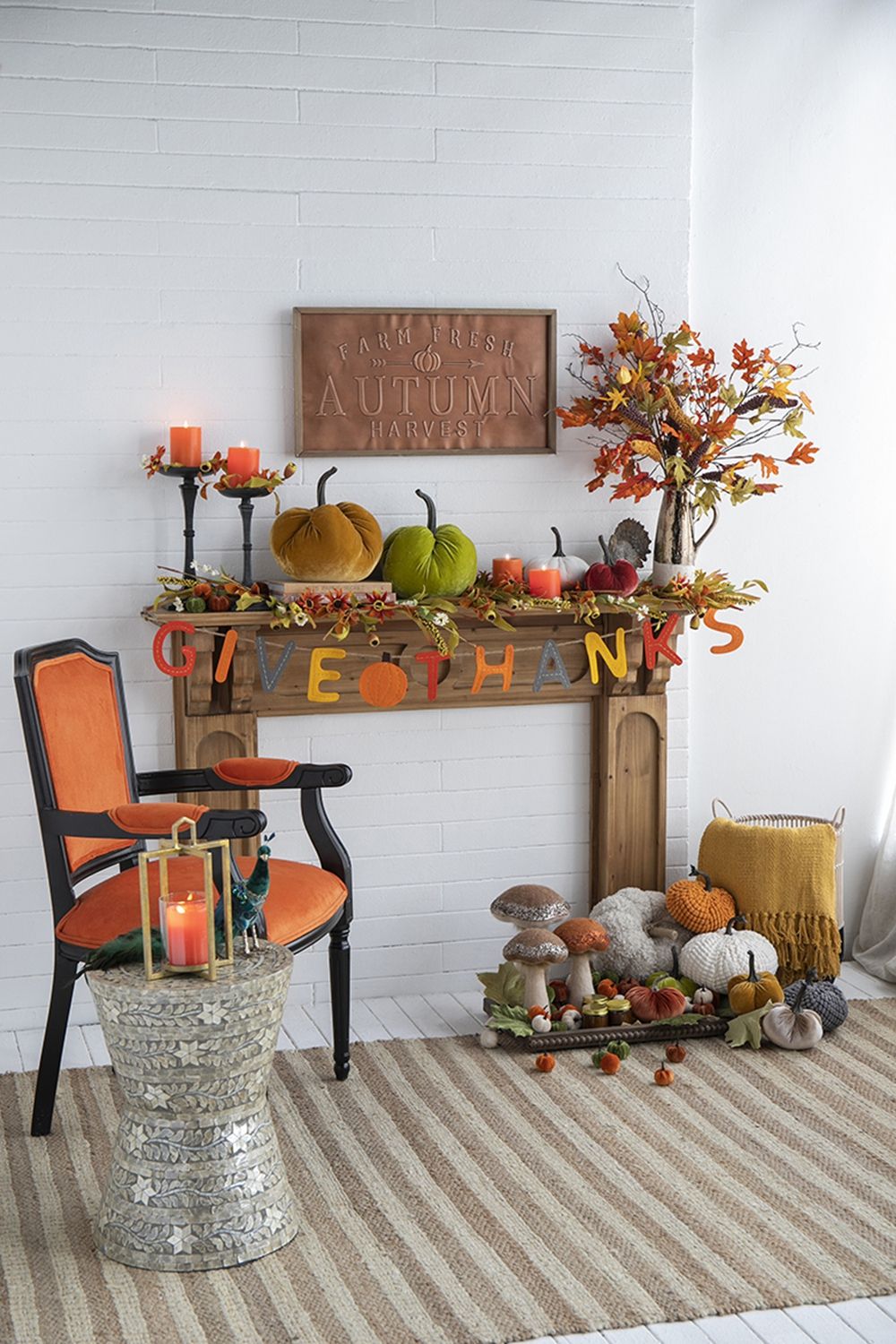 Chenille Weighted Pumpkin Ornament Decor For Holiday Harvest Festival Fall Festival & Thanksgiving