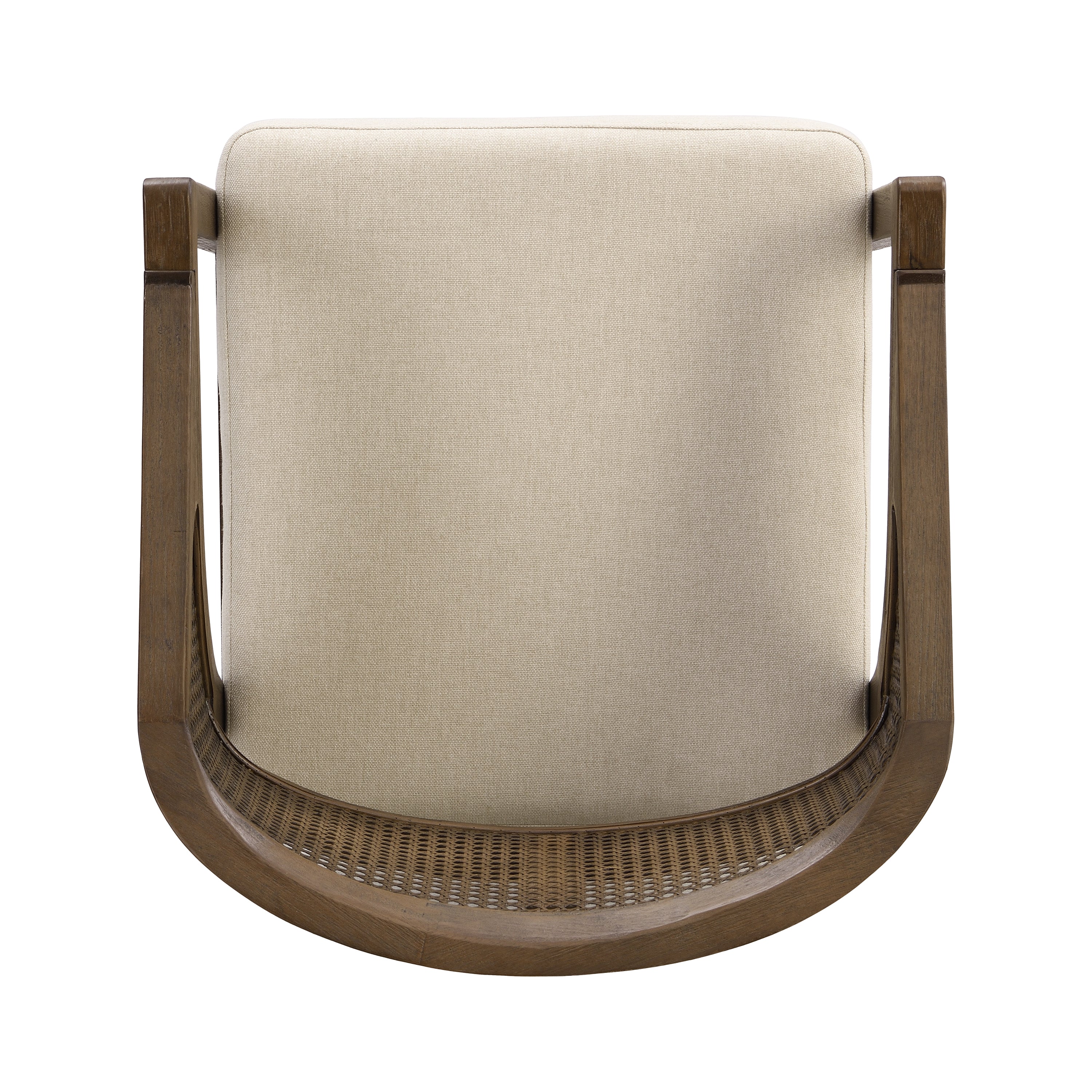 Wooden Frame Counter Stool with Rattan Back - Set of 2