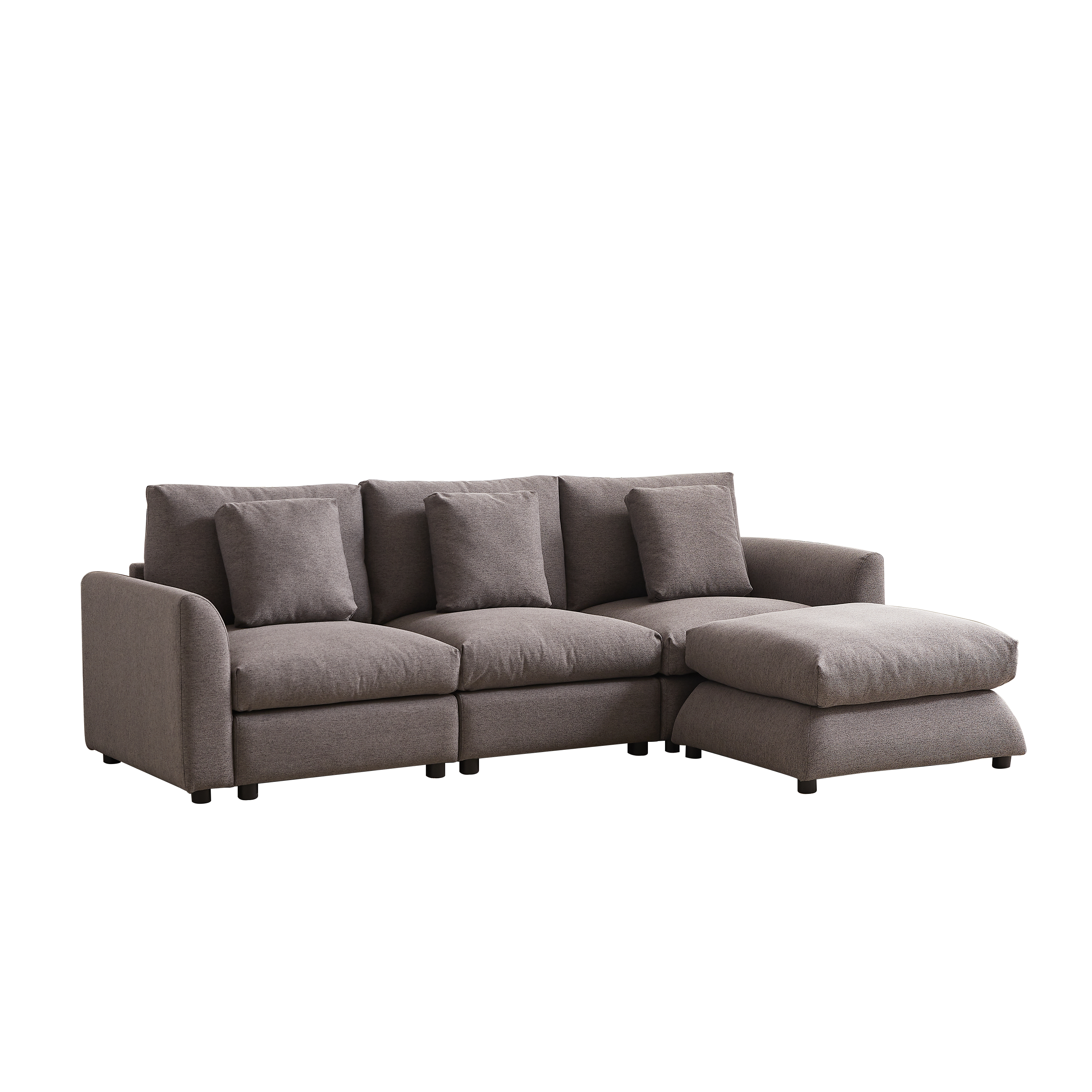 102.2 Inch Combination Modular Sofa with Ottoman Grey