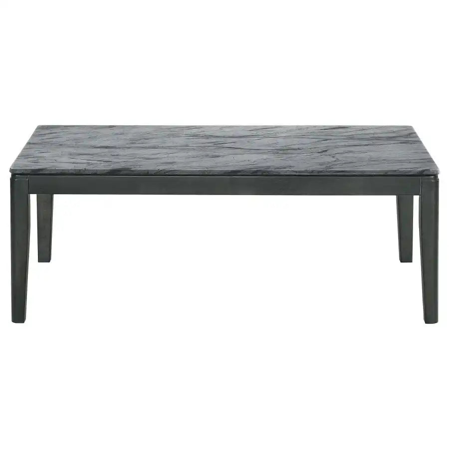 Mozzi - Rectangular Faux Marble Coffee Table - Gray And Black