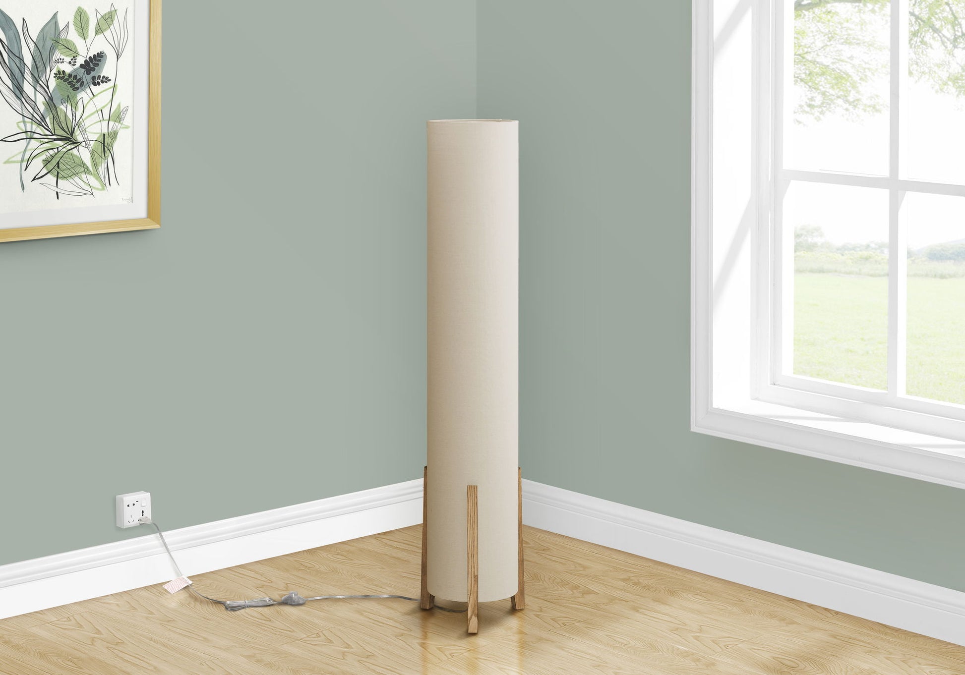 Lighting, Floor Lamp, Wood Look, Contemporary - Brown - Best Buy Furniture
