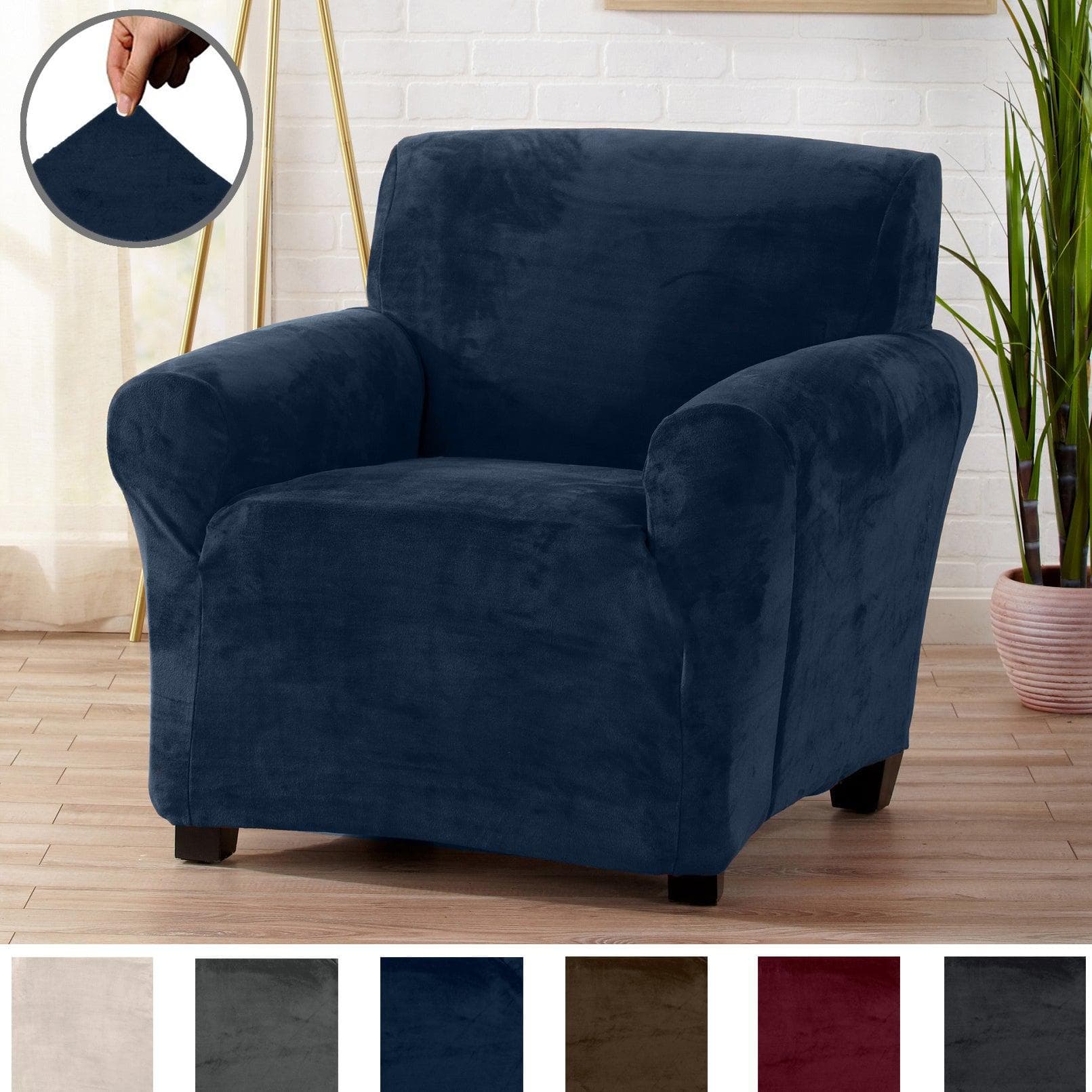 Velvet Stretch Slipcover - Gale Collection - Best Buy Furniture