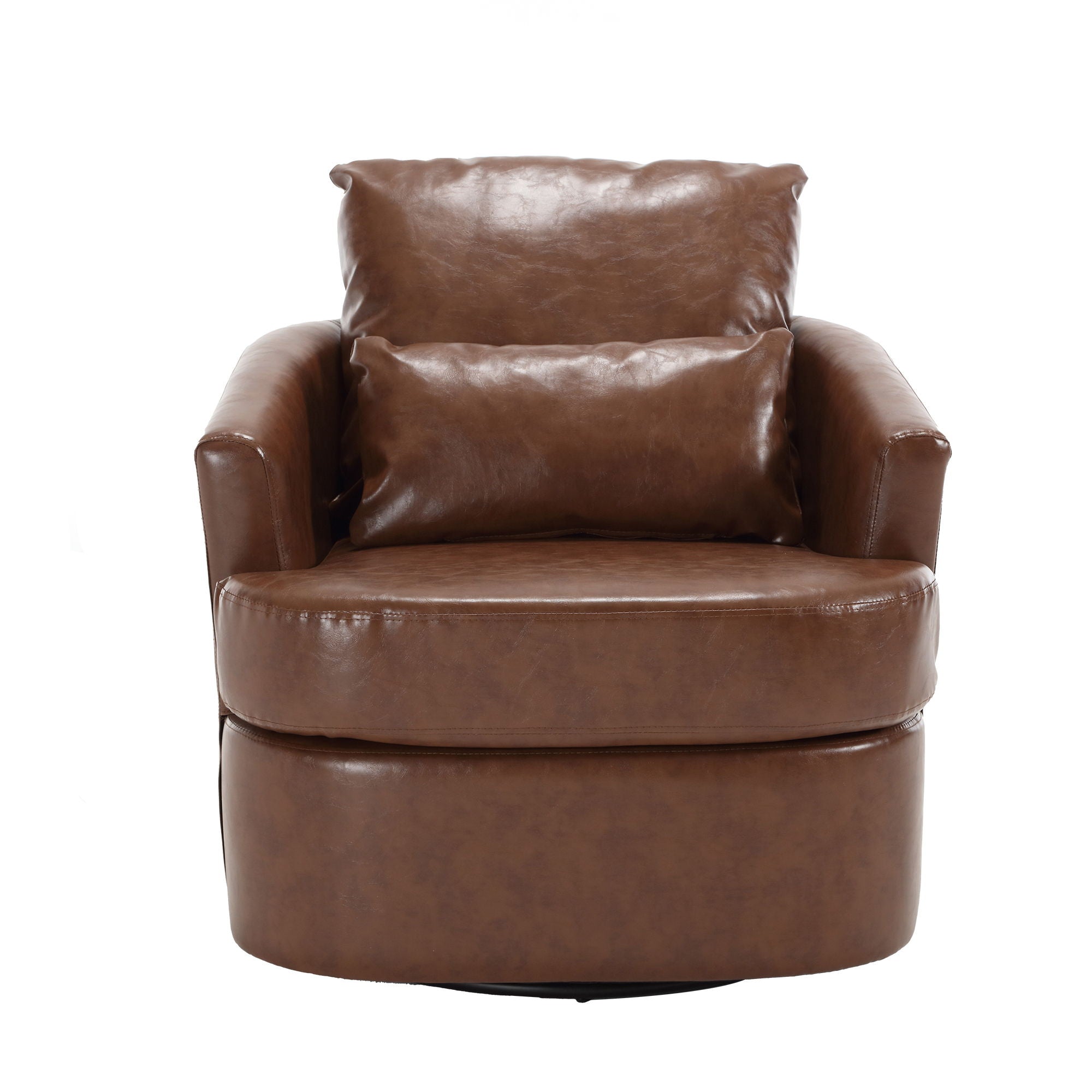 Modern Barrel Comfy Round Accent Sofa Chair, 360 Degree Swivel