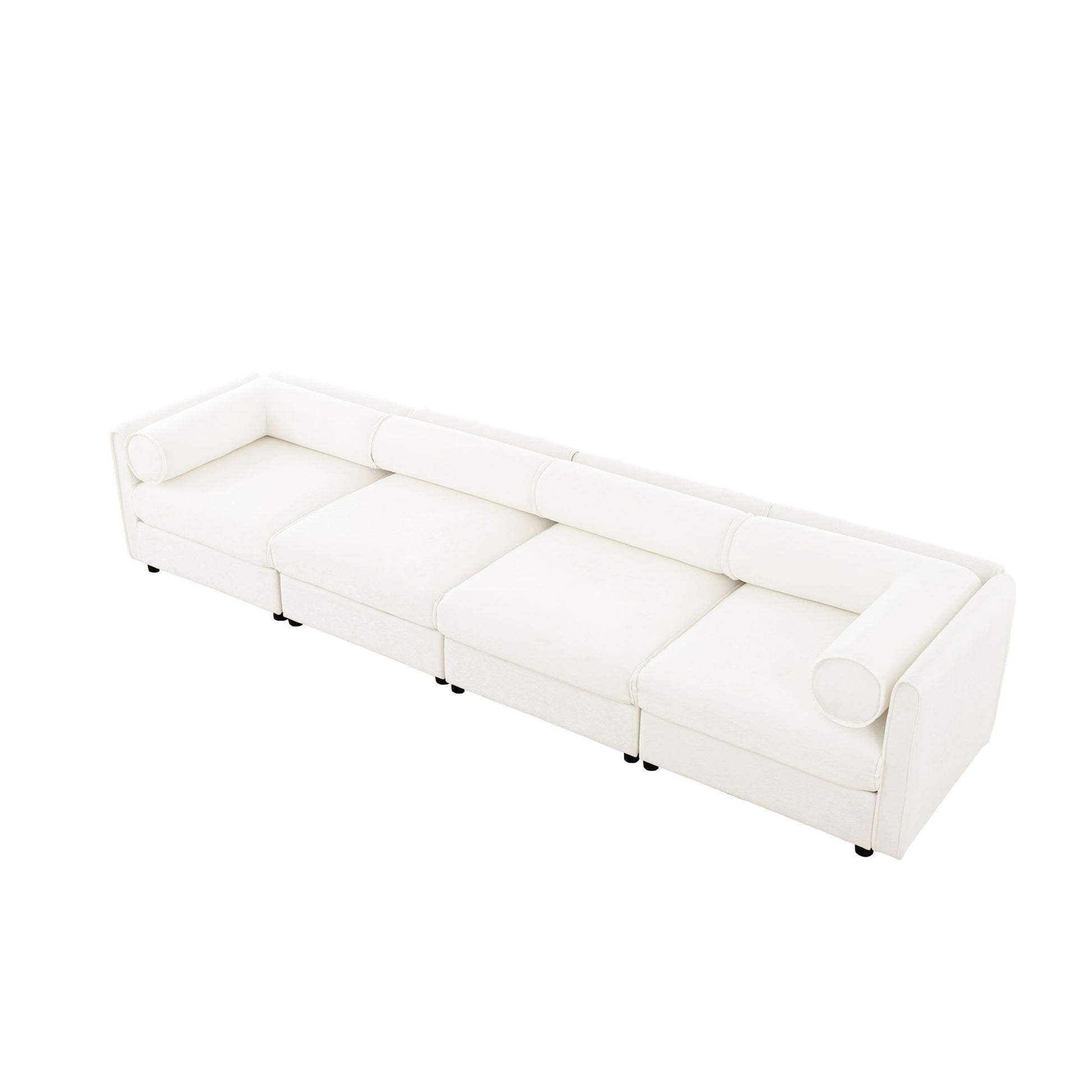 Stylish Chenille Sofa With Storage Seat And Cylindrical Backrest - Best Buy Furniture