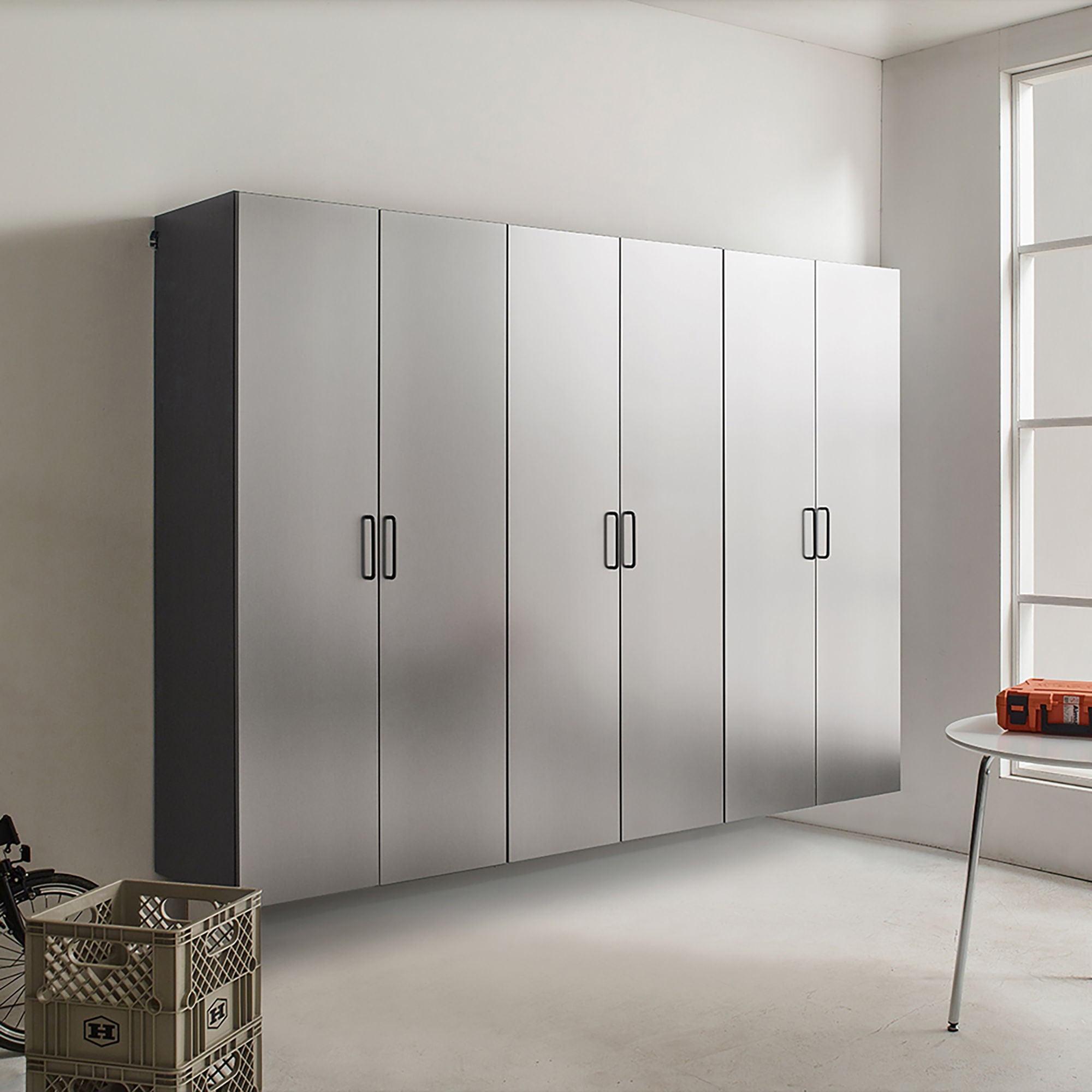 Astro Series - Garage Cabinet Set - Metallic Gray - Best Buy Furniture