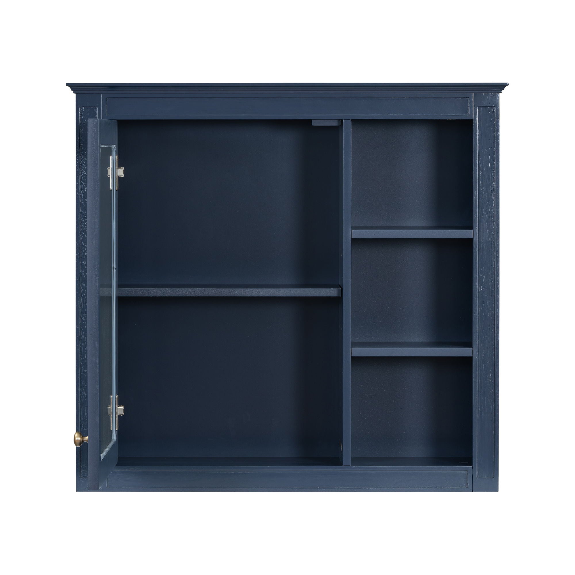 Bathroom Vanity With Medicine Cabinet, Royal Blue Mirror Cabinet, Modern Bathroom Storage Cabinet With 2 Soft Closing Doors And 4 Drawers