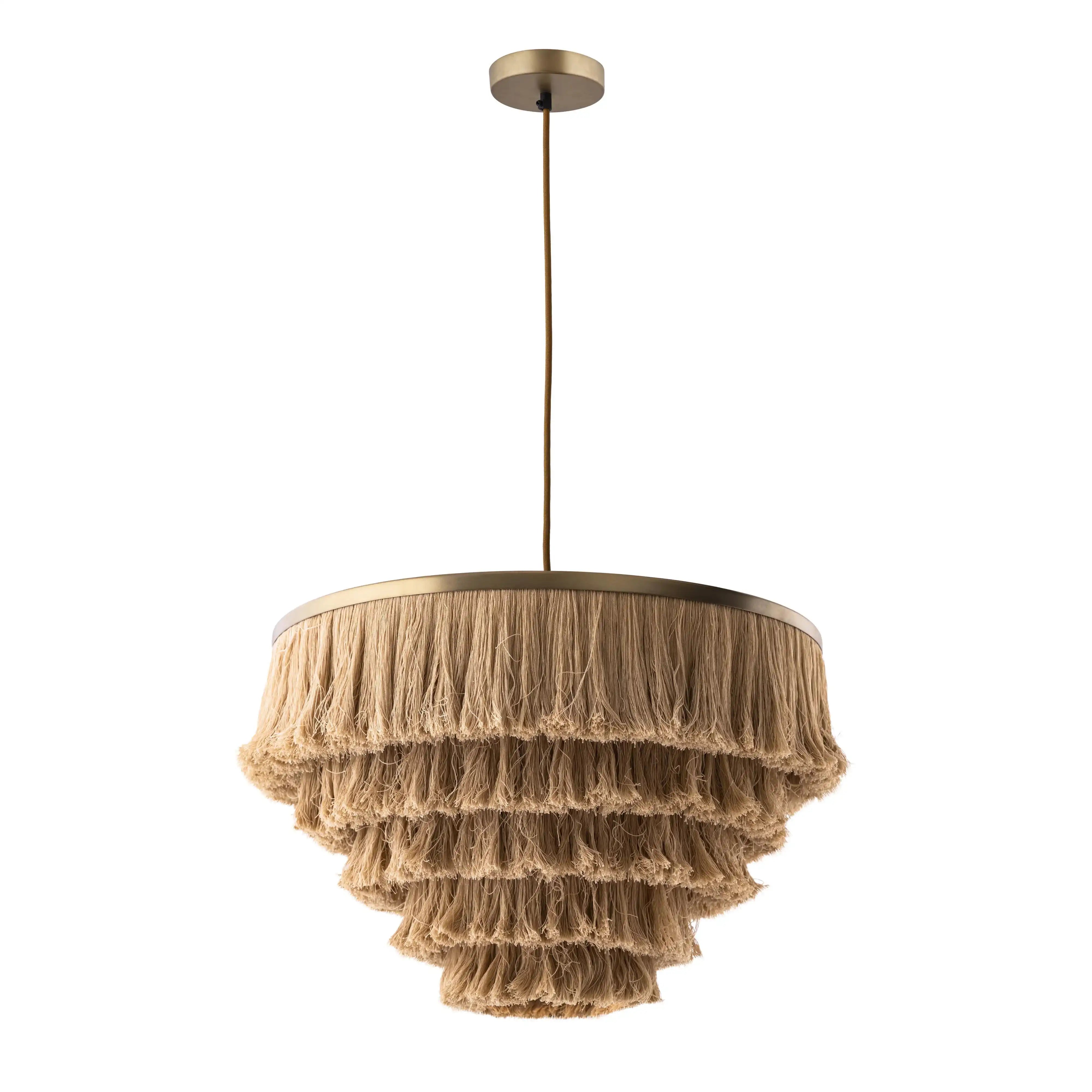 Sarai - Fringe Pendant - Natural