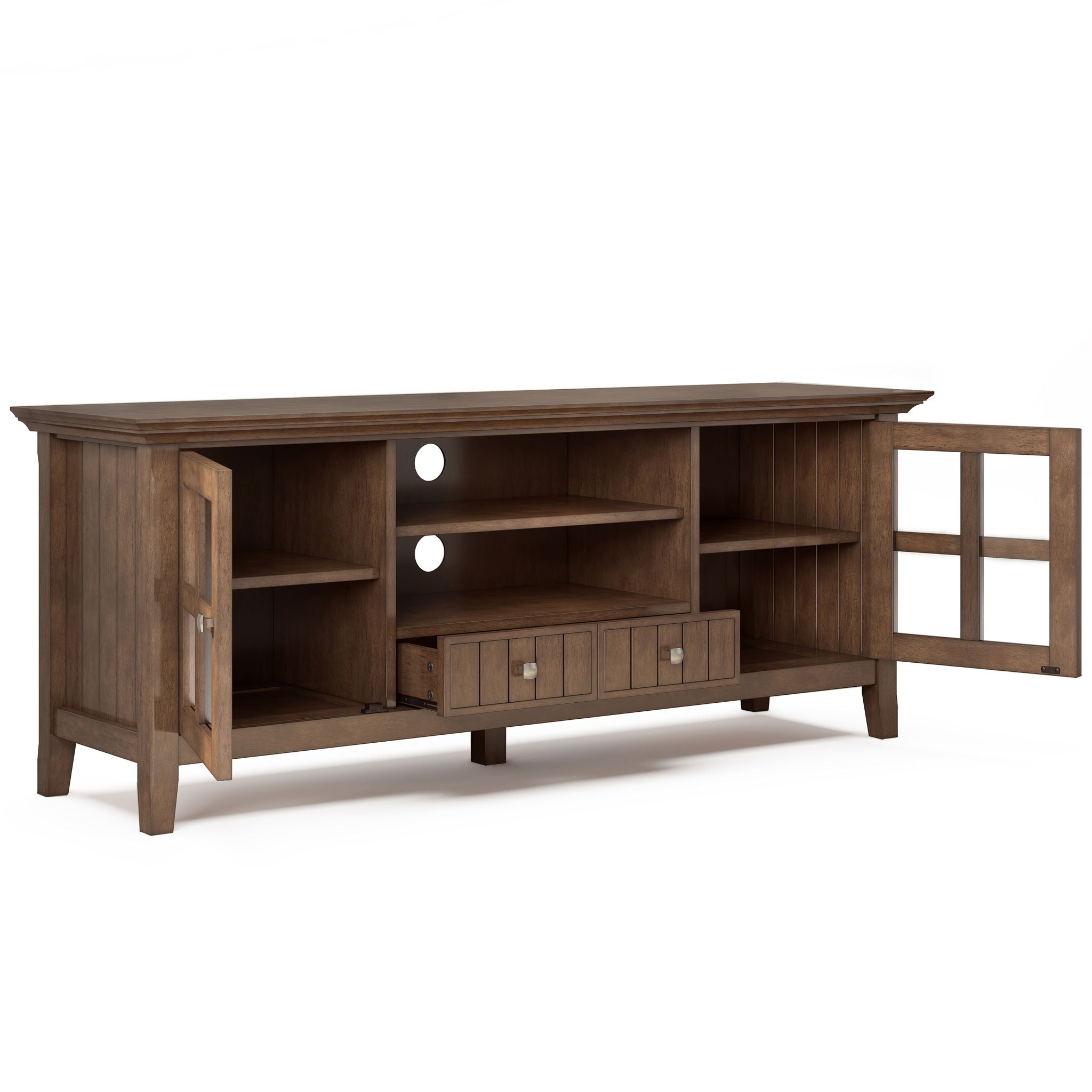 Acadian - TV Media Stand - Rustic Natural Aged Brown - Best Buy Furniture