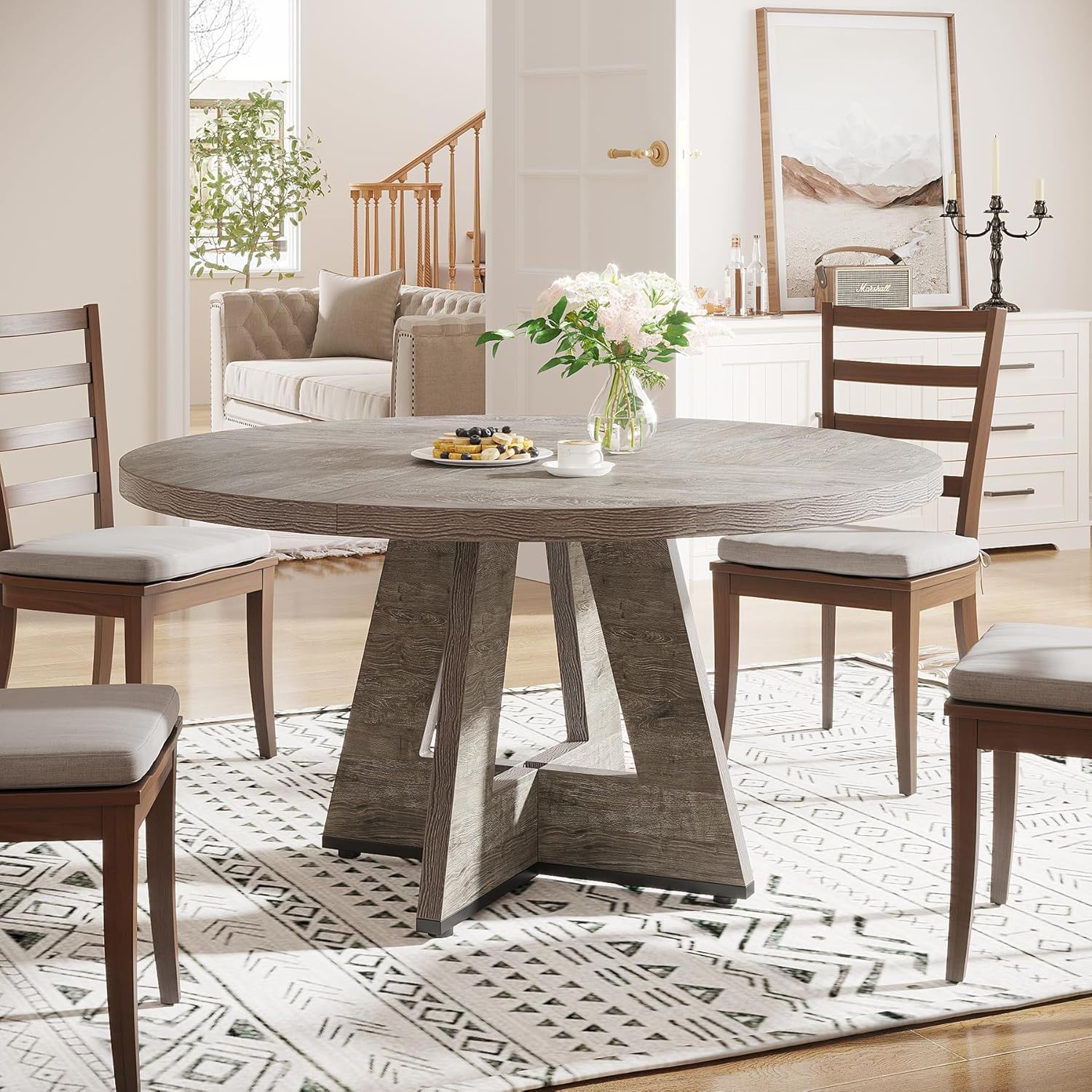 Round Dining Cross Base Kitchen Table