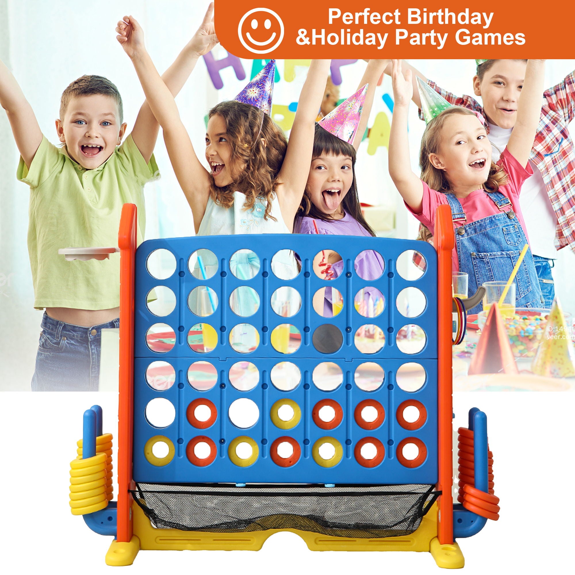 4 To Score Giant Game Set With Mesh Bag & Jumbo Connect 4