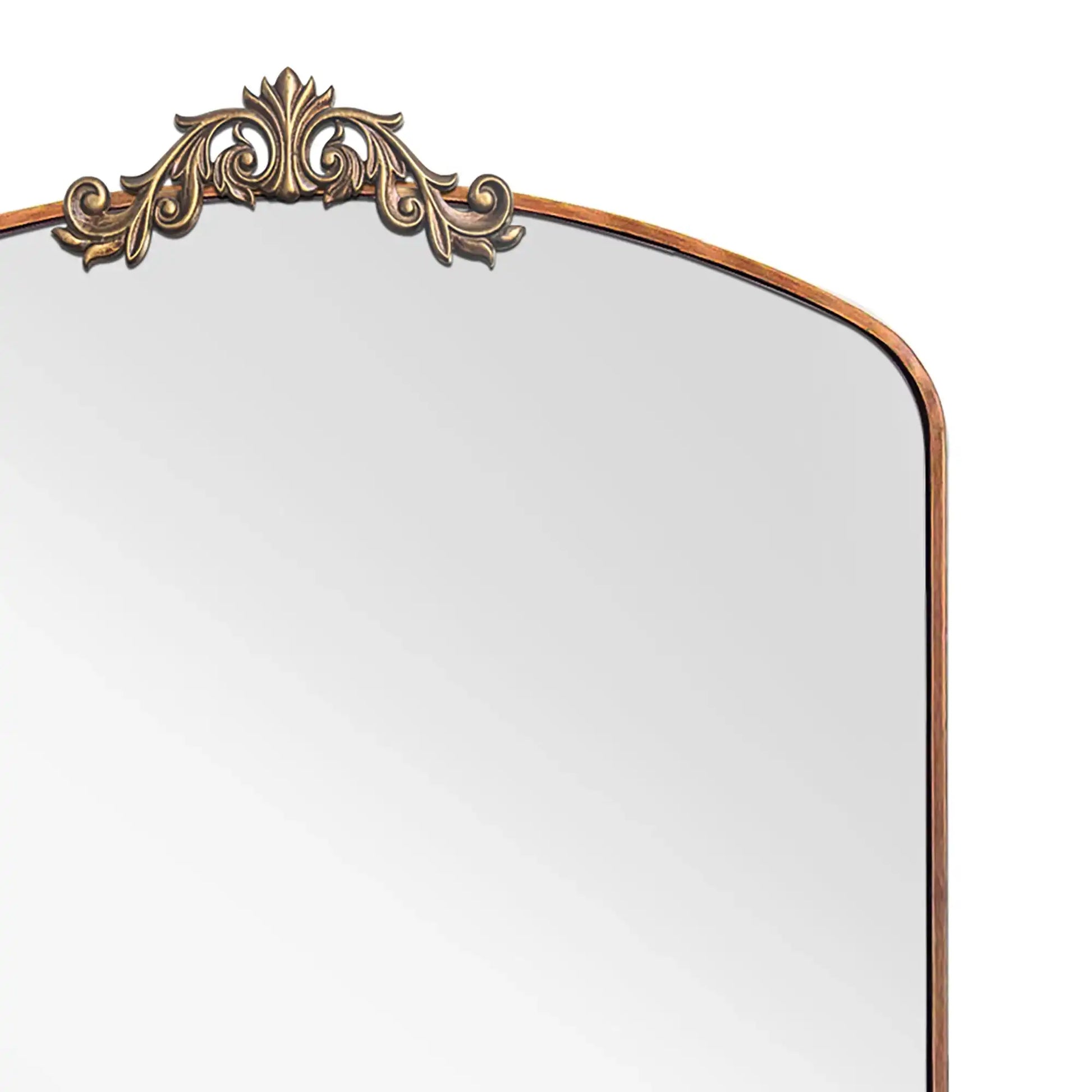 36x66 Vintage Arched Floor Mirror, Antique Bronze Metal Frame - Best Buy Furniture