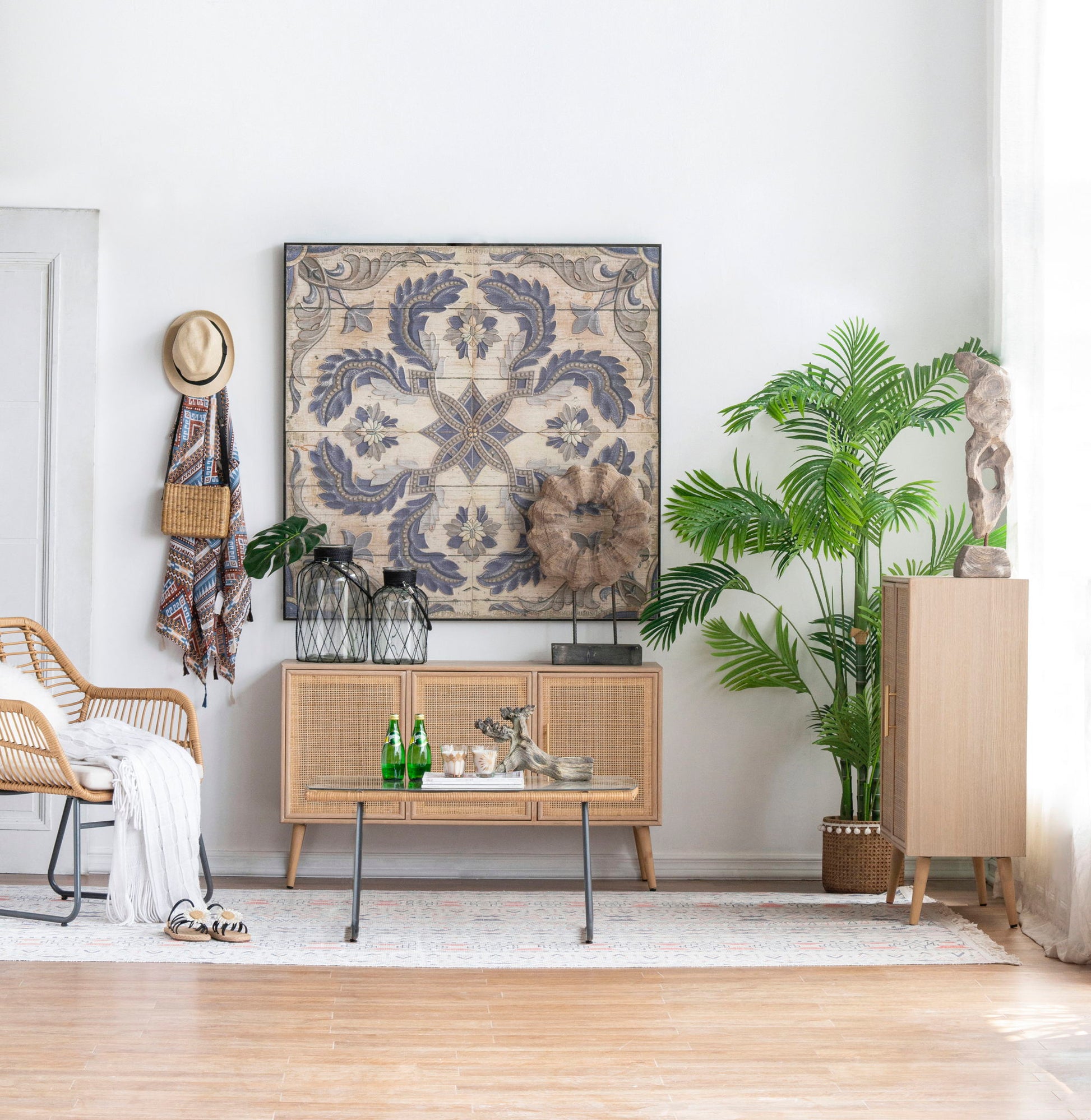 Wooden Accent TV Cabinet With 3 Doors - Brown - Best Buy Furniture